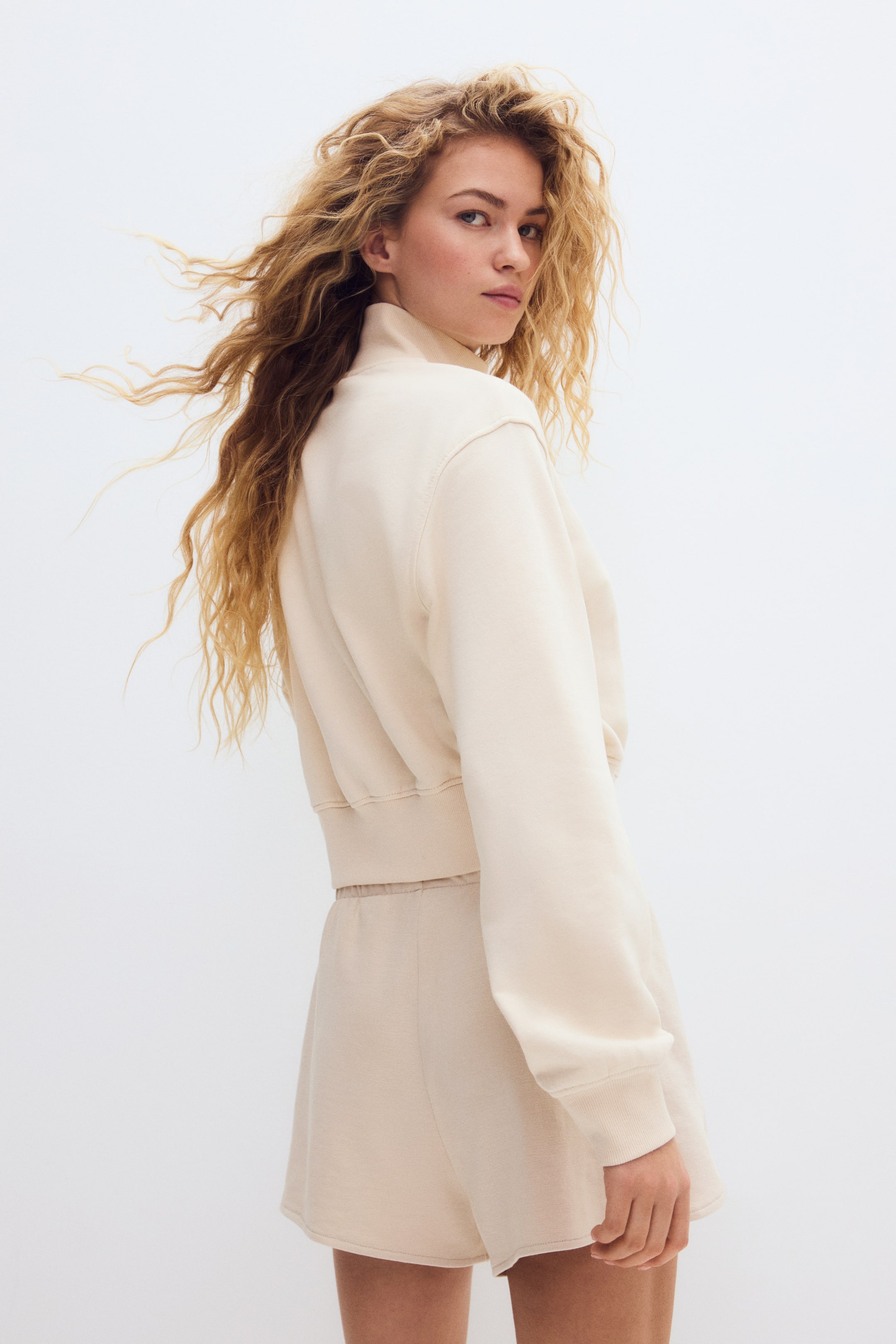 Cropped Sweatshirt Jacket