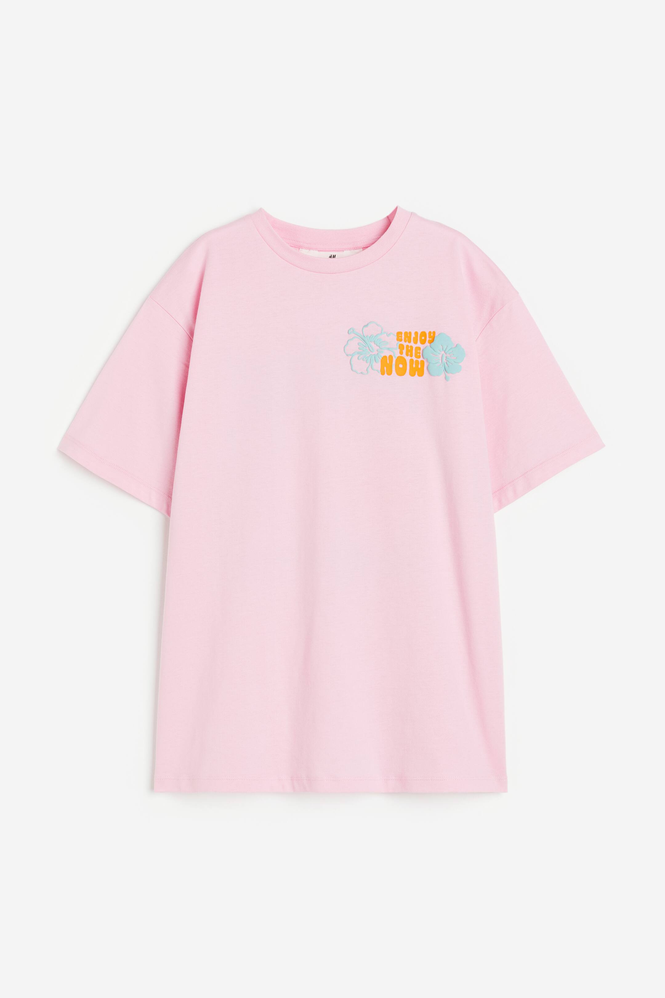 View larger image: Oversized cotton T-shirt - Light pink - Kids | H&M 1
