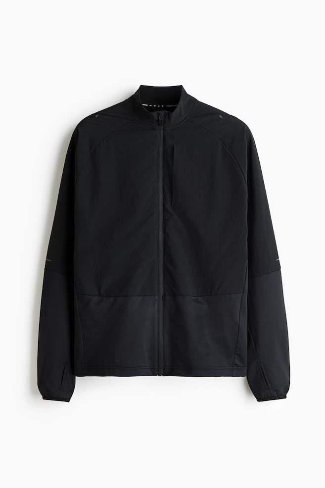 Water-repellent running jacket with DryMove™ - Black - 1