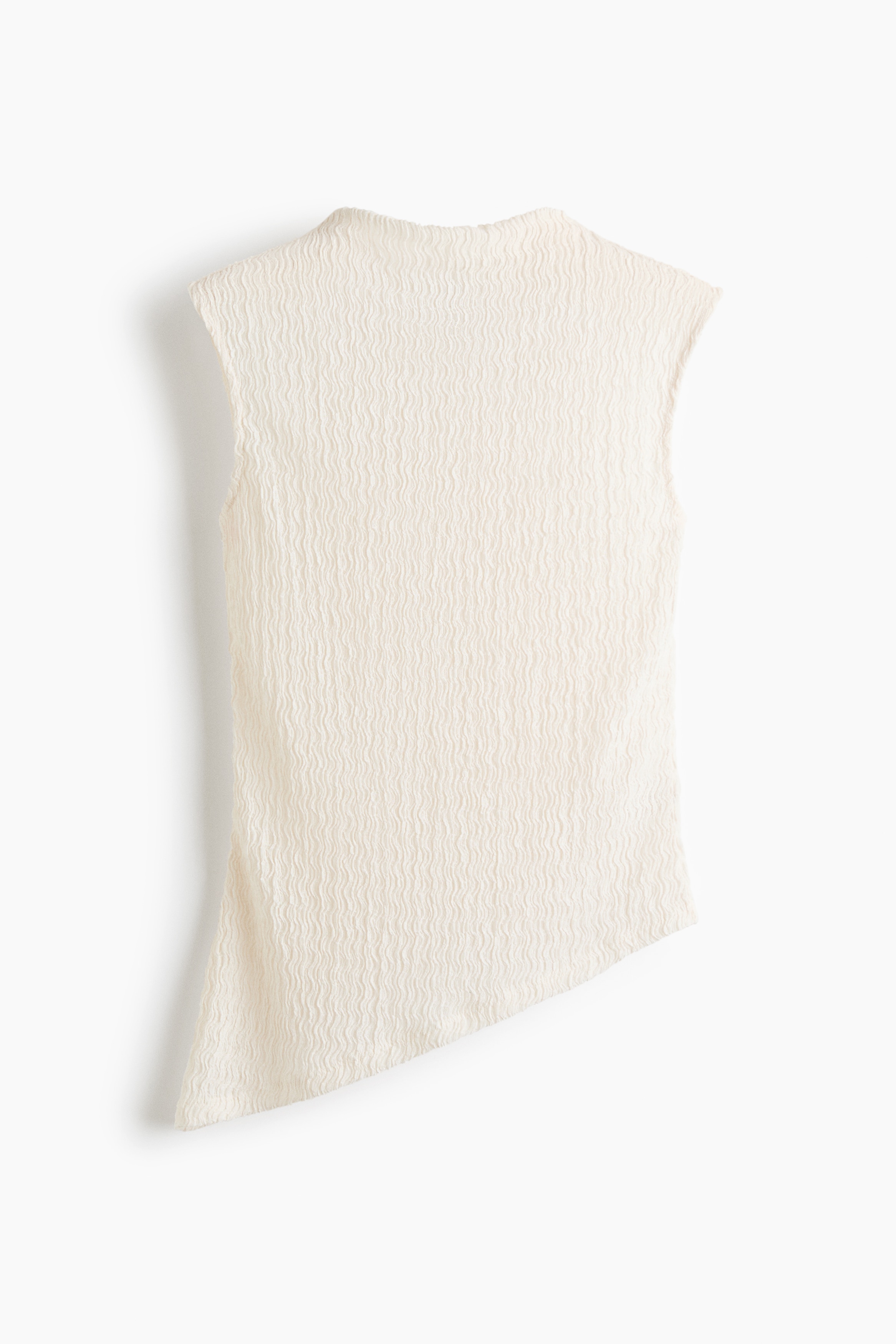 Crinkled asymmetric top - Cream/Powder pink