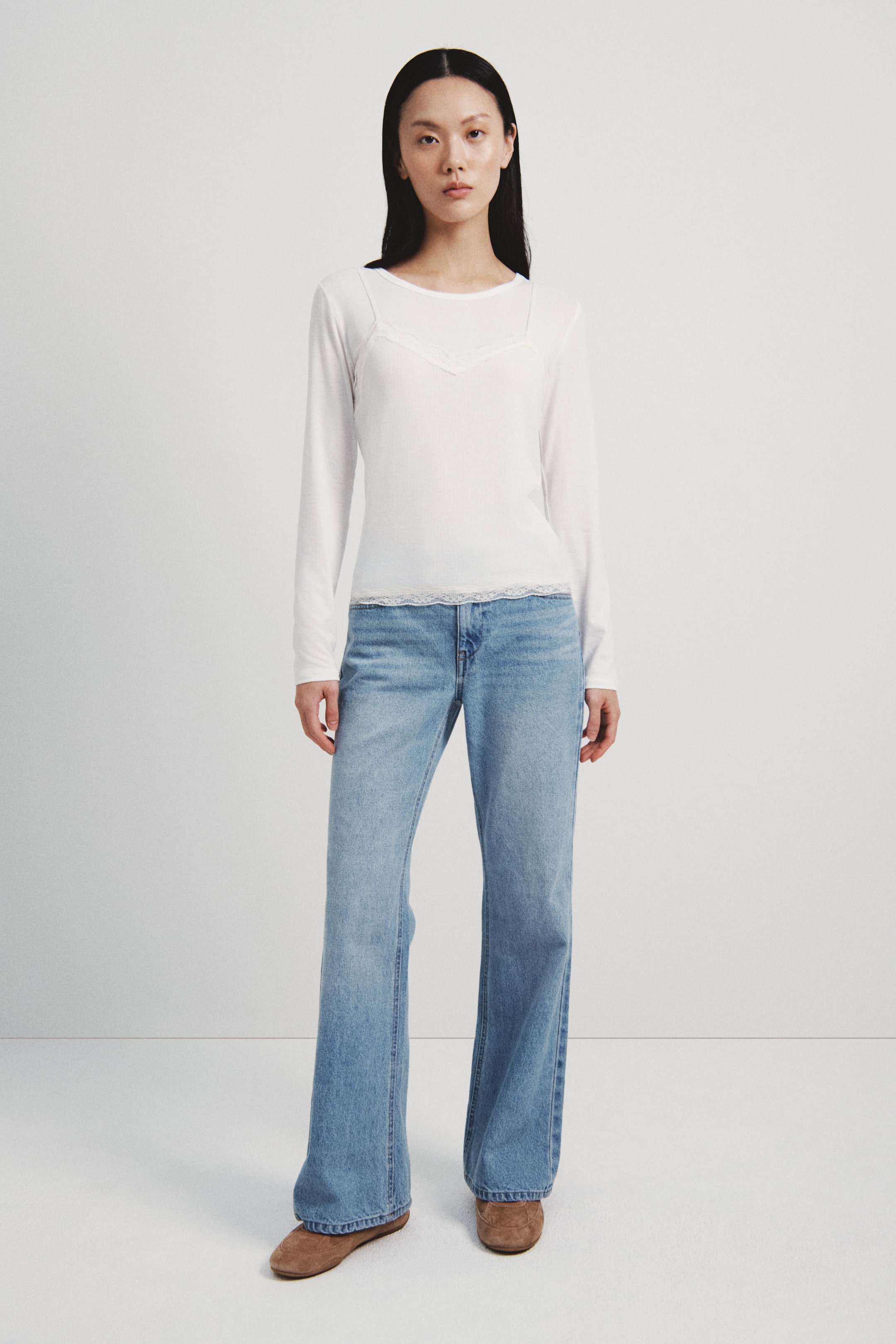 이미지 확대 보기: 레이어드 탑 - White - 여성 | H&M KR 2