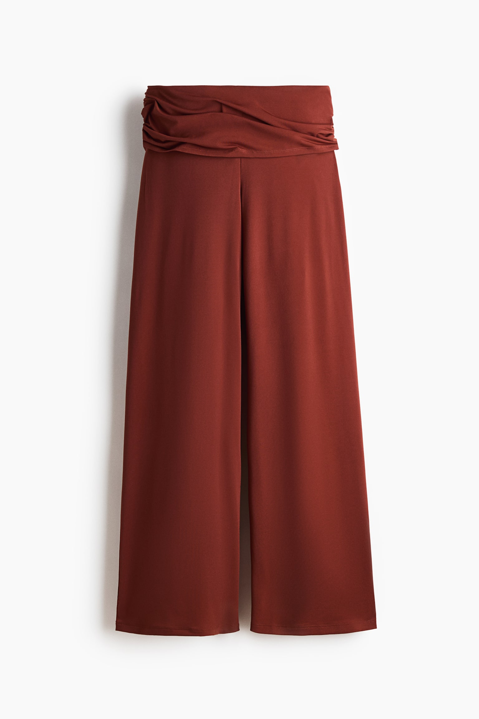 Draped fine-knit trousers - Rust red/Black/Dark beige/Light blue - 1