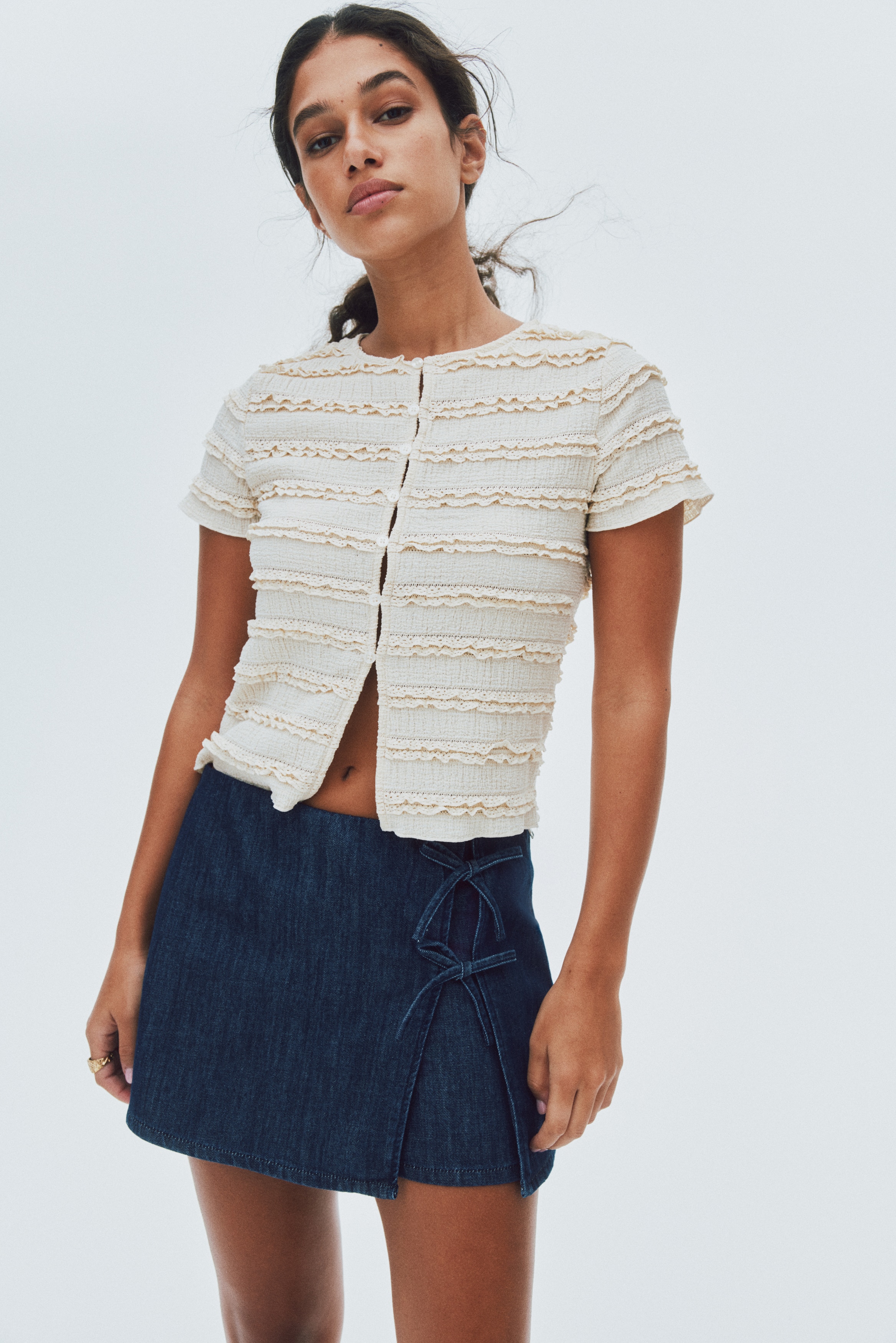 Denim skort