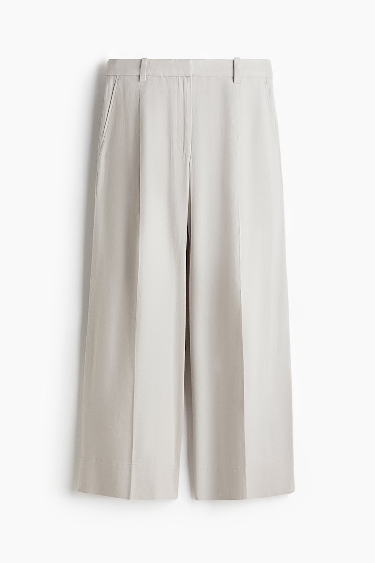 Široke pantalone od mešavine lana