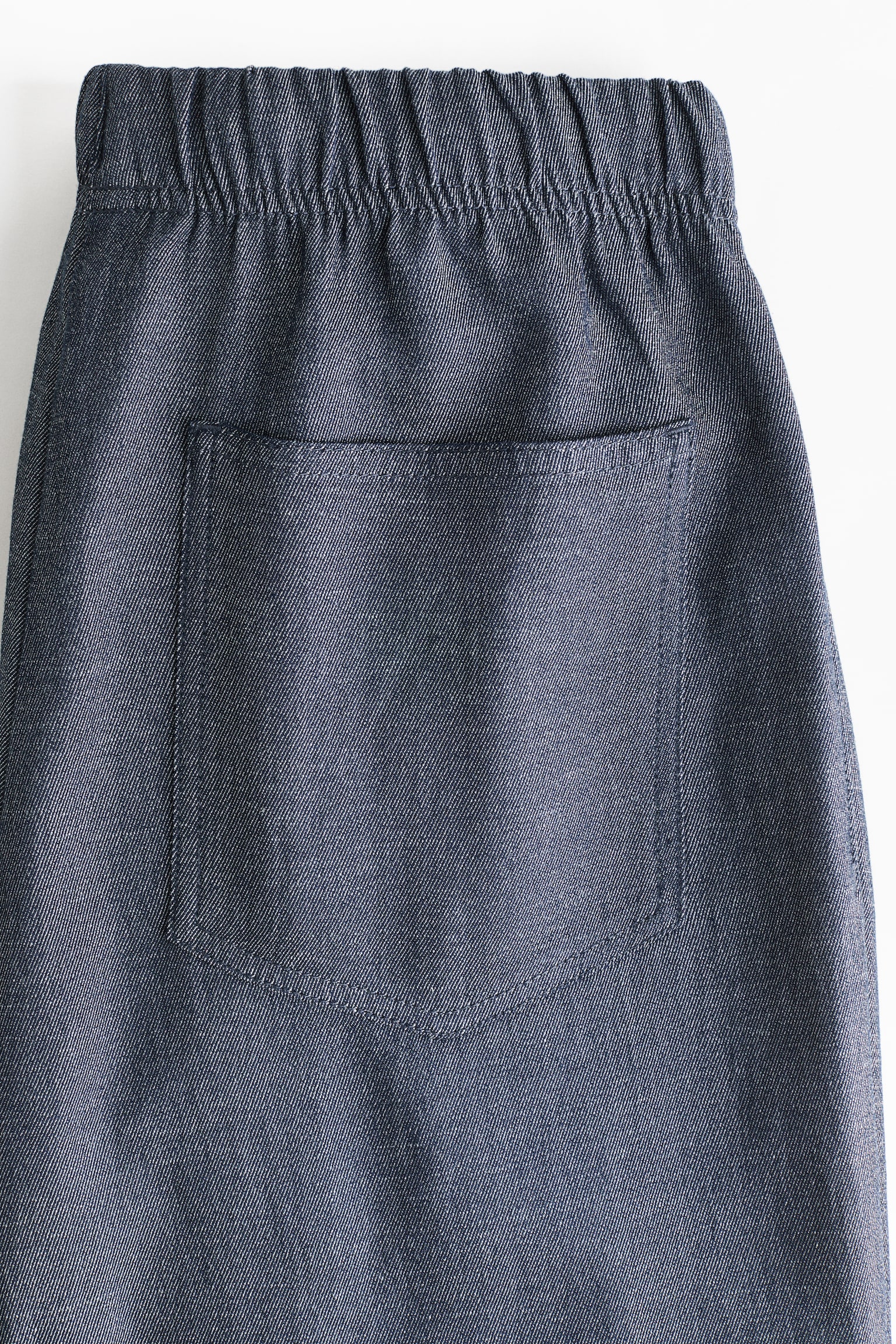 Straight drawstring trousers - Dark denim blue/Dark beige - 4