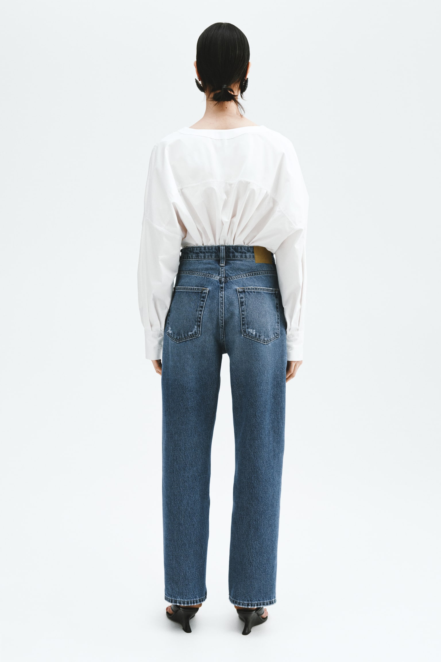 Straight High Waist Ankle Jeans - Denim blue/Denim blue/Washed black/Denim blue/White/Light denim blue/Beige - 7