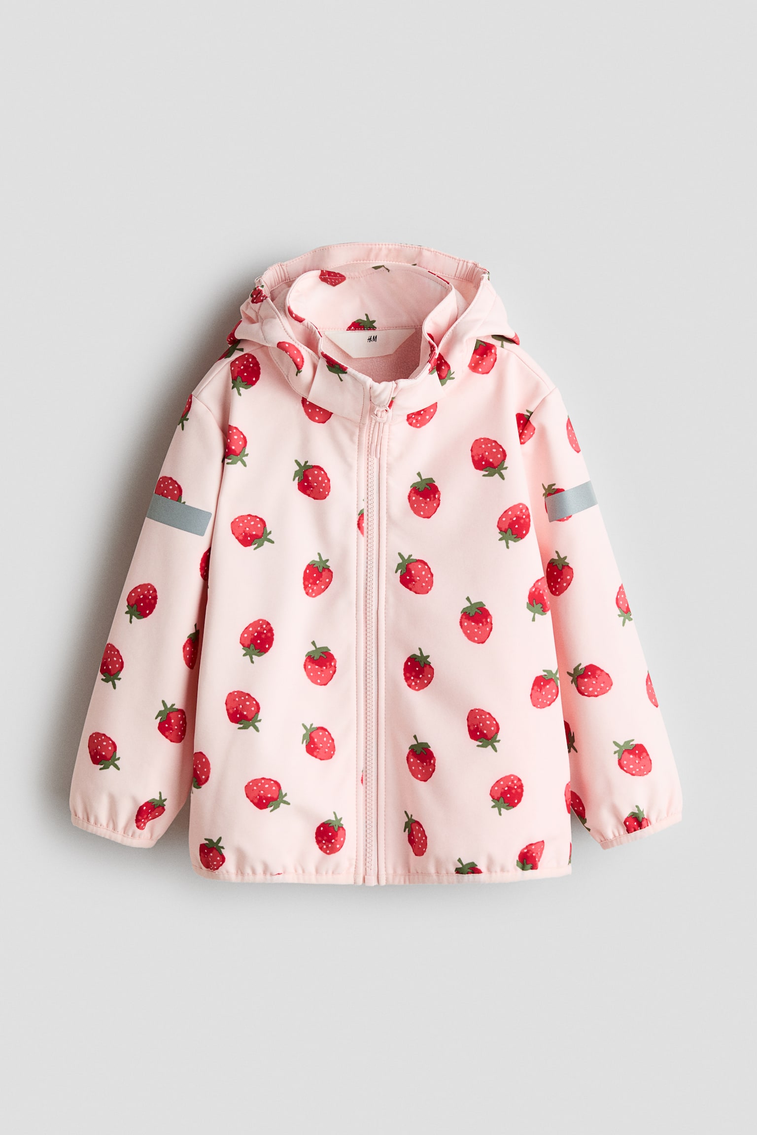 Suya Dayanıklı Softshell Ceket - Açık pembe/Çilekler/Gri-bej/Dinozorlar/Pembe/Çiçekli