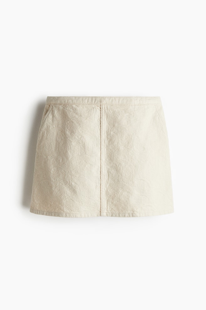 A-Line Mini Skirt - Cream/Light yellow/Light denim blue/Dark denim blue - 1
