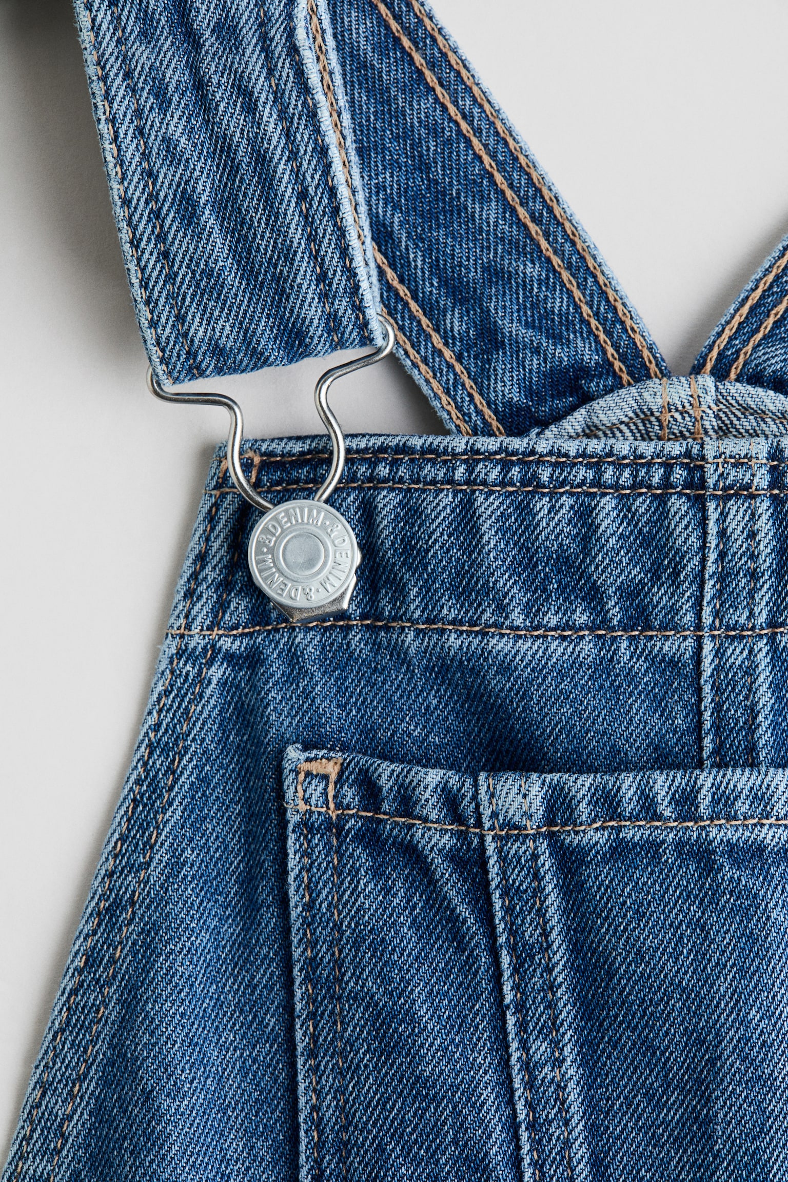 Детский комбинезон H&M Denim Overalls, цвет: Джинсовый синий — фото 5