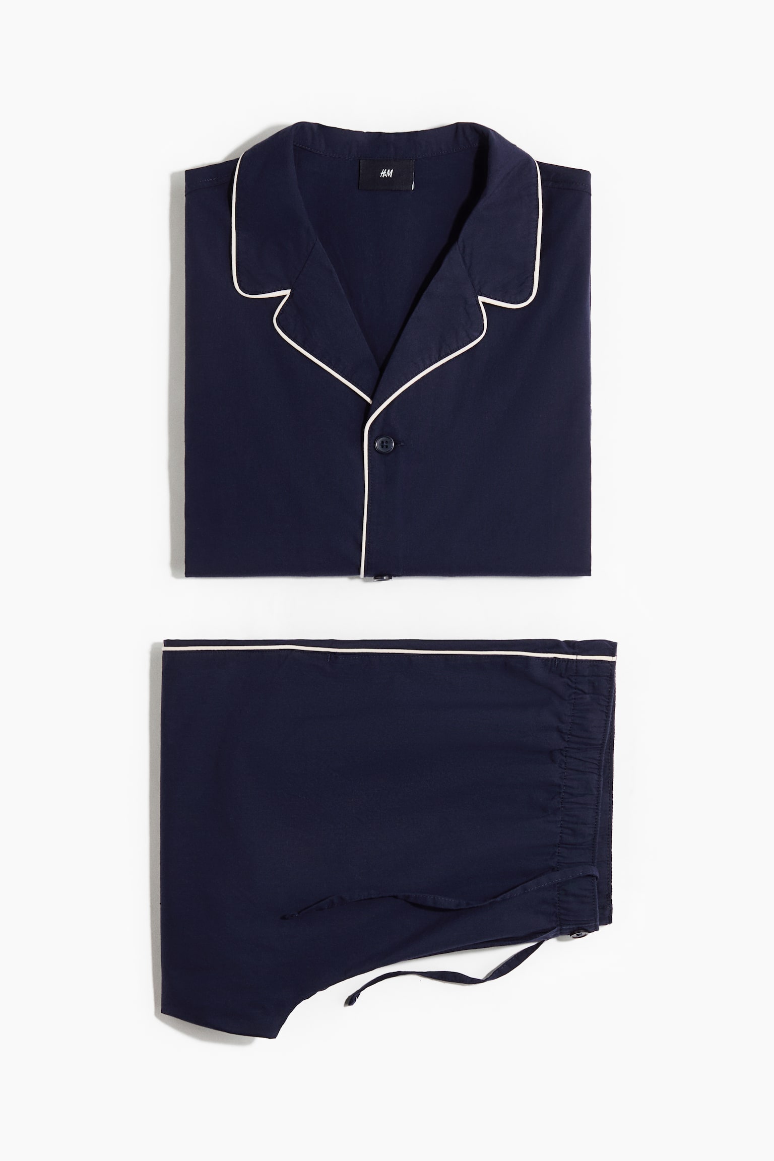 Gömlek ve Alt İçeren Pamuklu Pijama Takımı - Lacivert