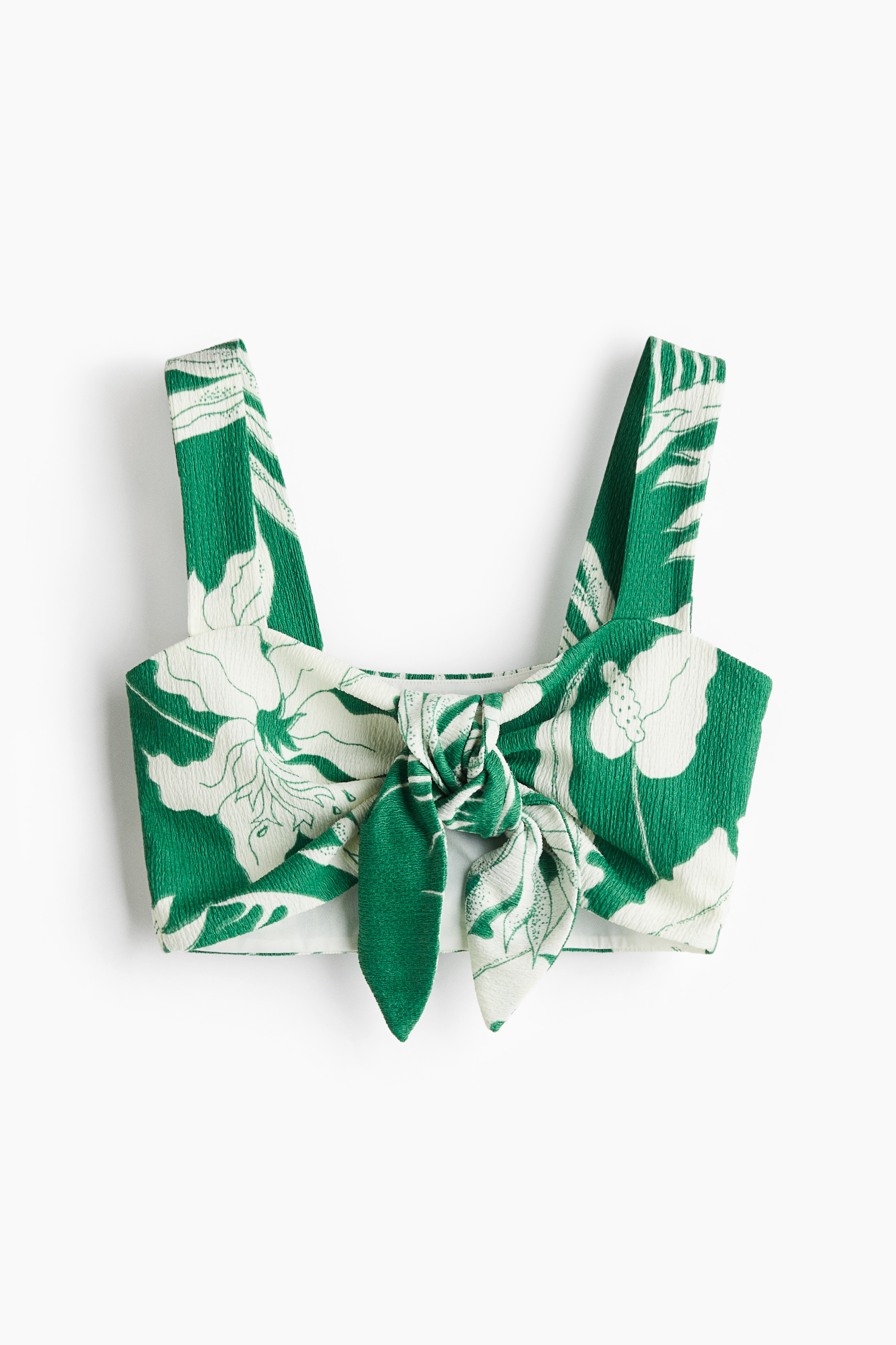 Top curto com laçada - Verde/Floral