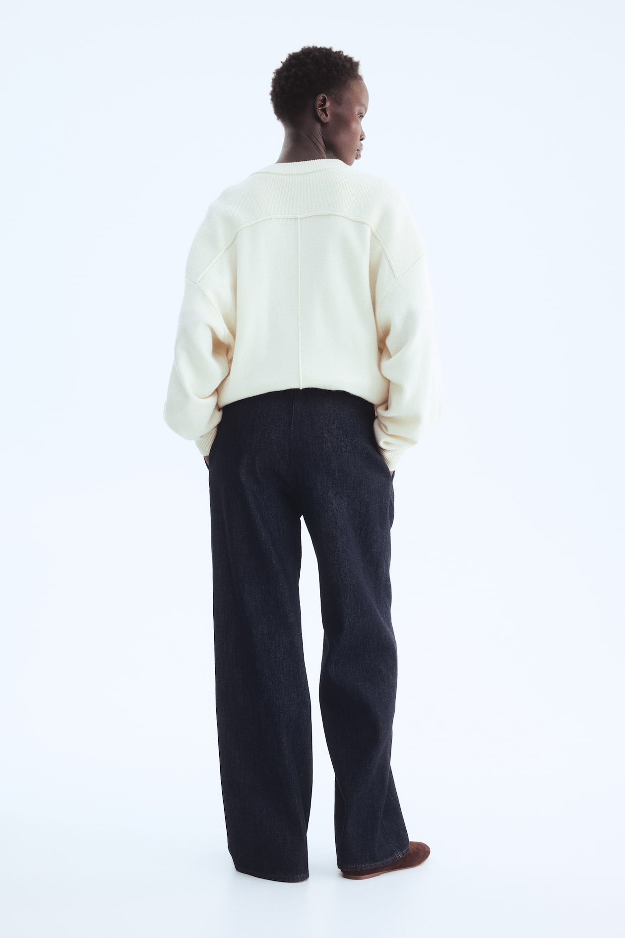 Denim drawstring trousers - image 4