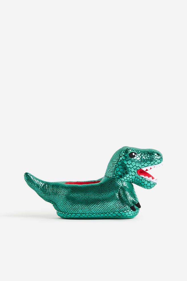 Soft appliquéd slippers - Green/Dinosaur - 3