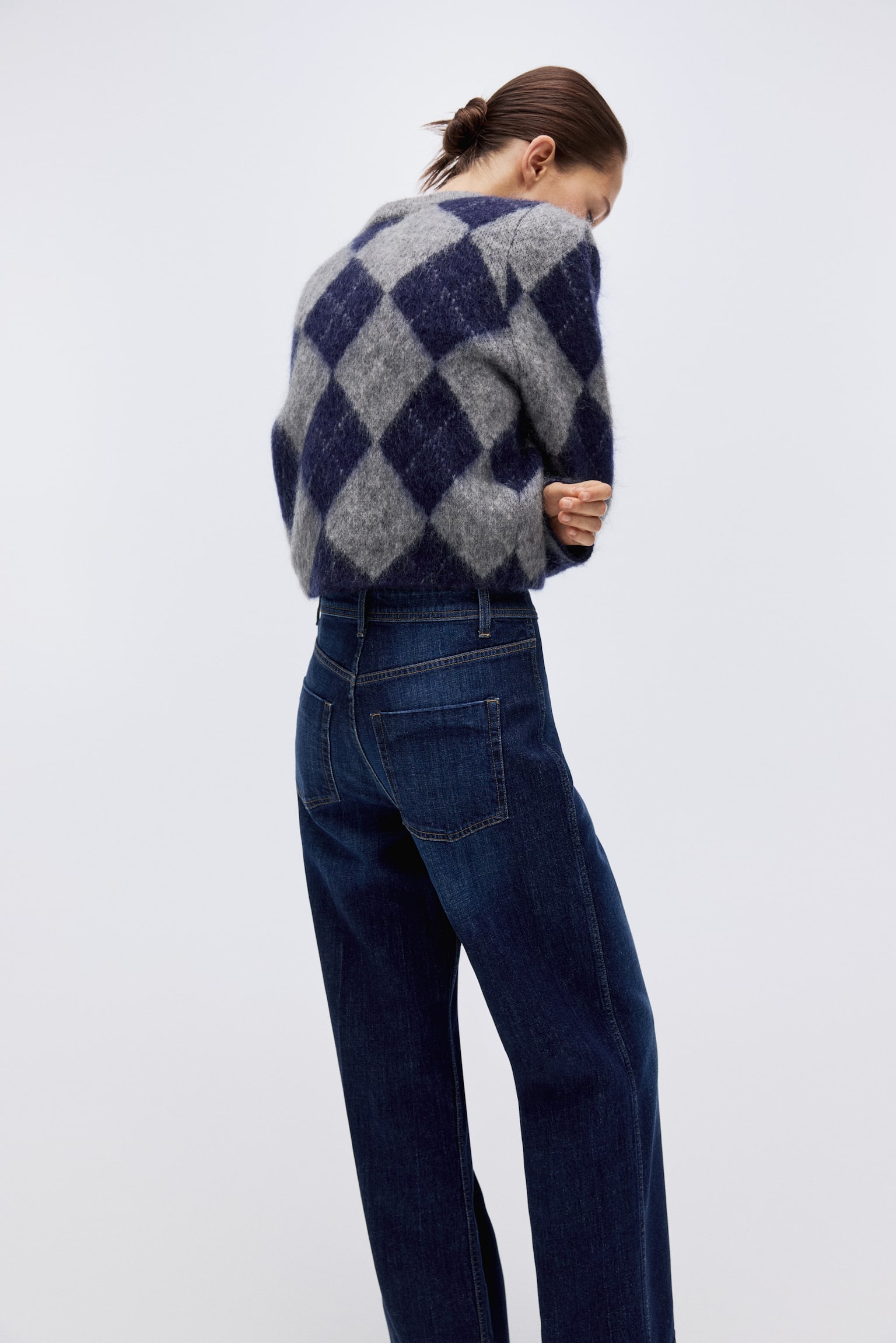 Wide High Jeans - Azul denim oscuro/Azul denim claro/Beige claro/Azul denim oscuro - 8