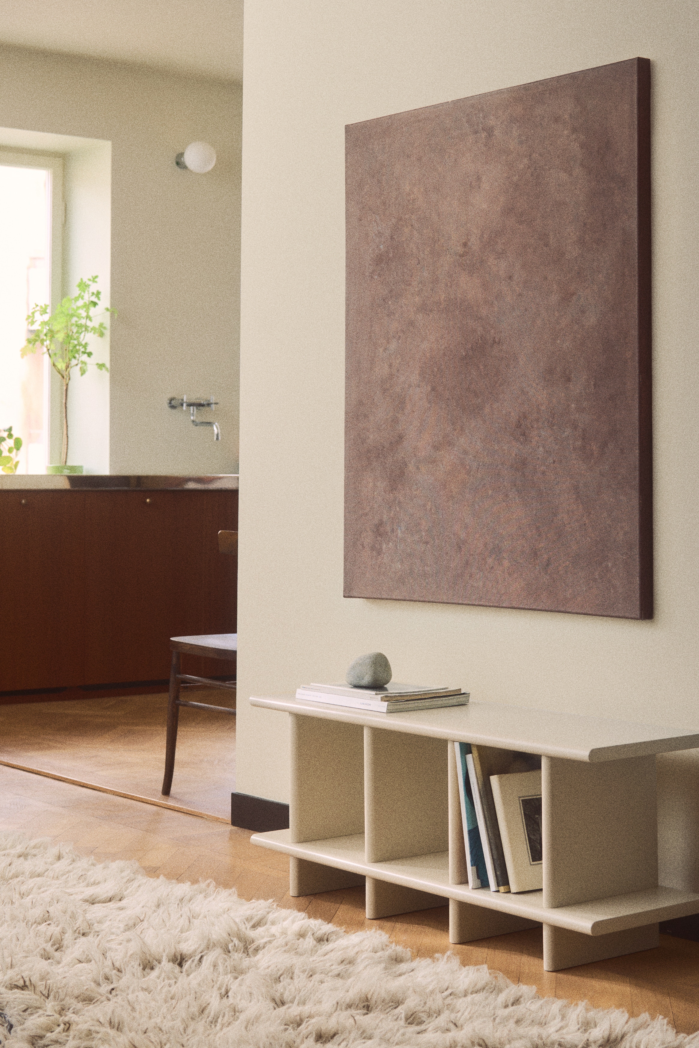 Meuble d'appoint en bois - Beige clair/Marron