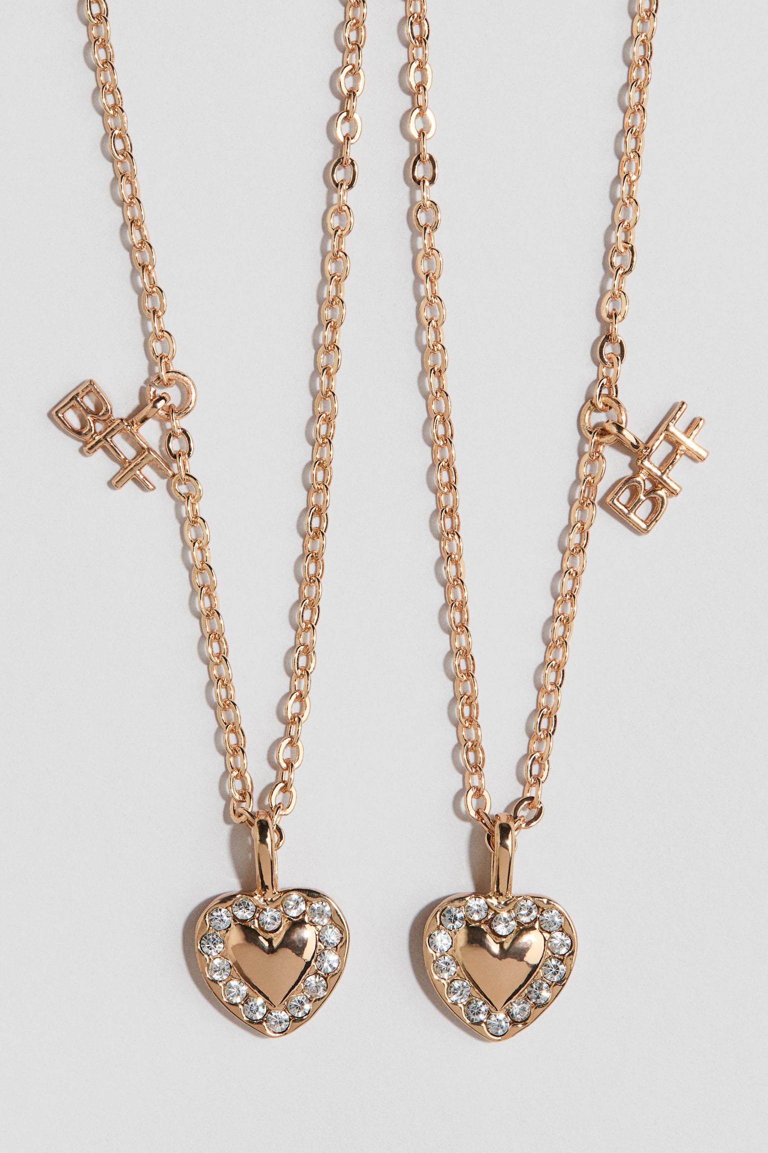 2-Pack Friendship Necklaces - Gold-colored/hearts/Gold-coloured/Best Friends - 2