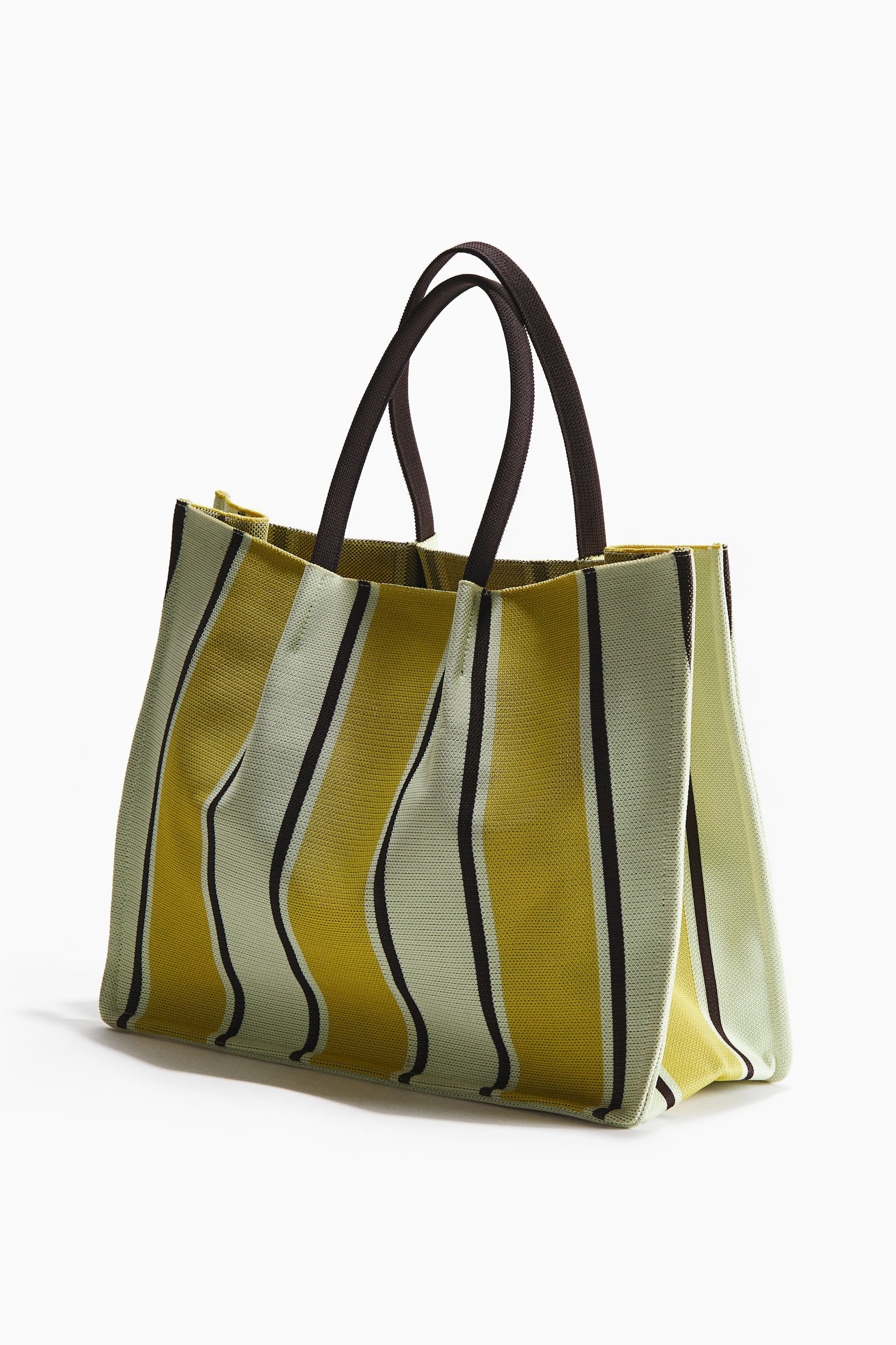 Tote bag - Light beige/Yellow striped - 5