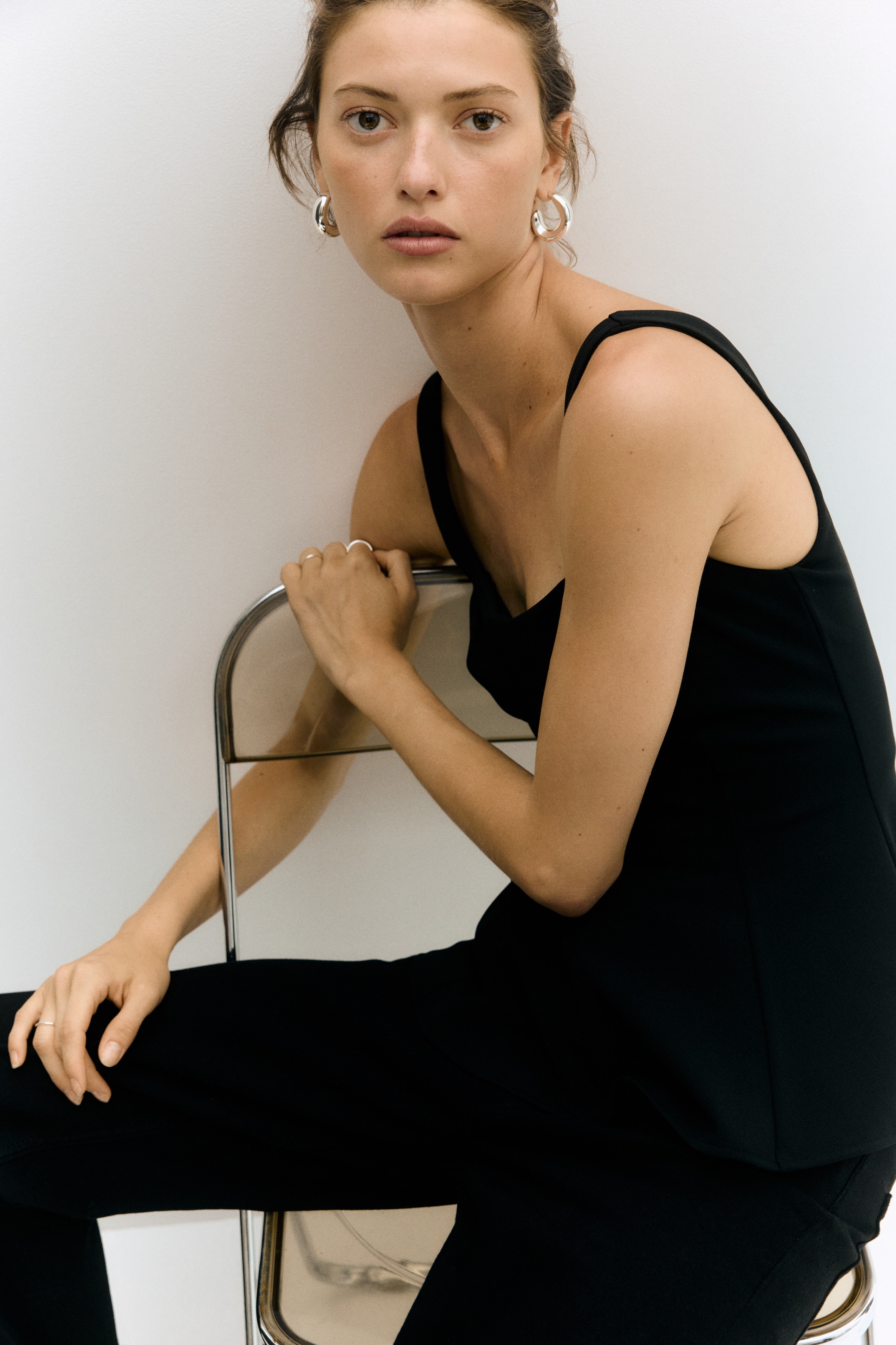 Sleeveless Peplum Top - Black - Ladies | H&M US