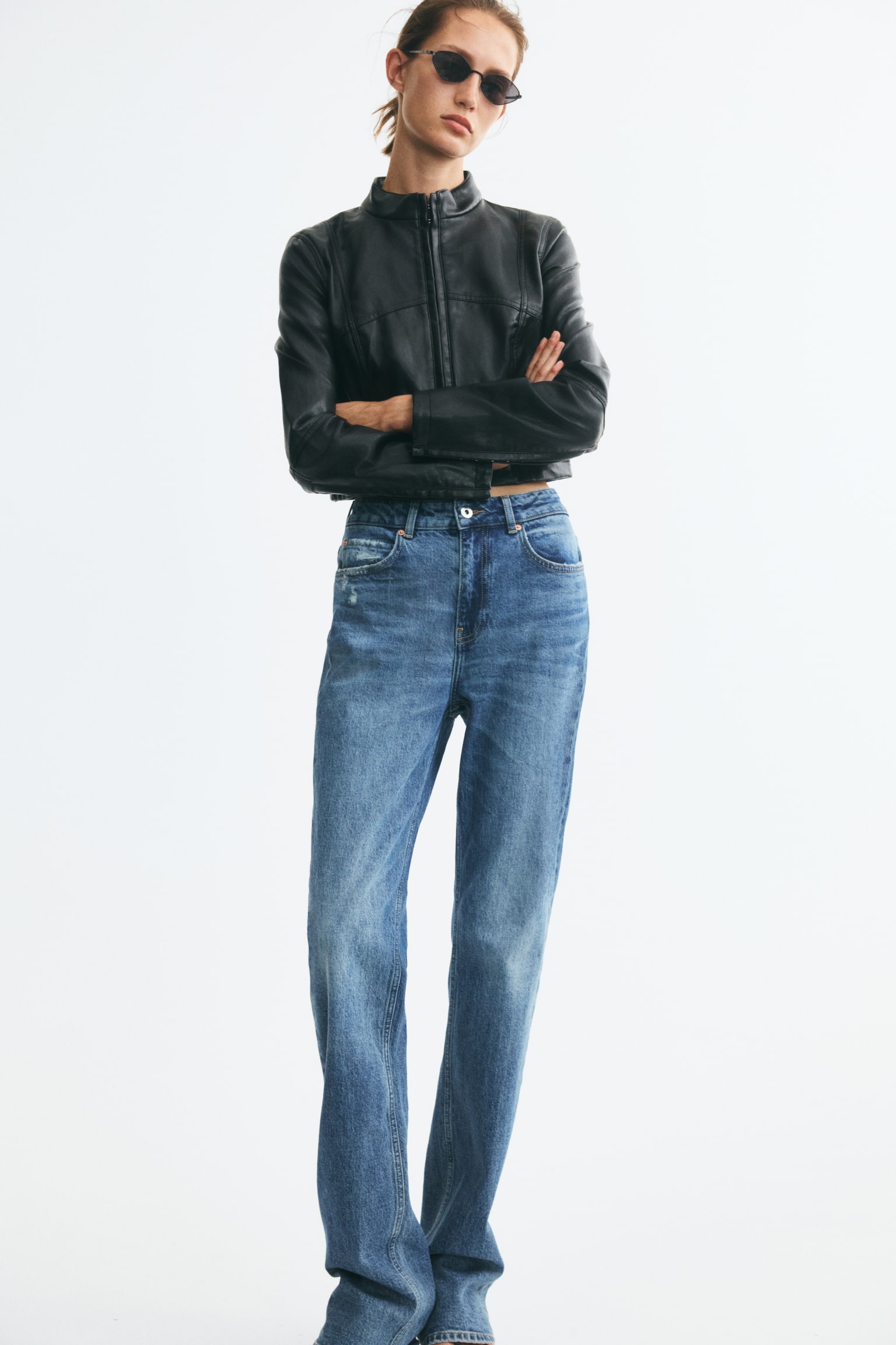 Женская куртка H&M Coated stand-collar, цвет: Чёрный — фото 4