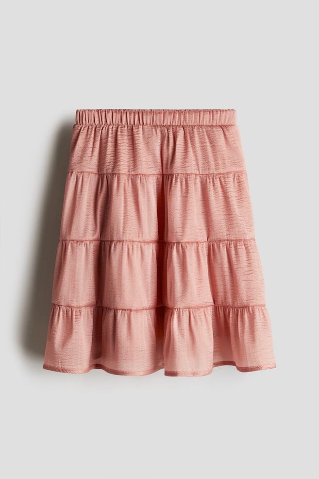 Falda con capas - Rosa tenue/Gris oscuro - 1