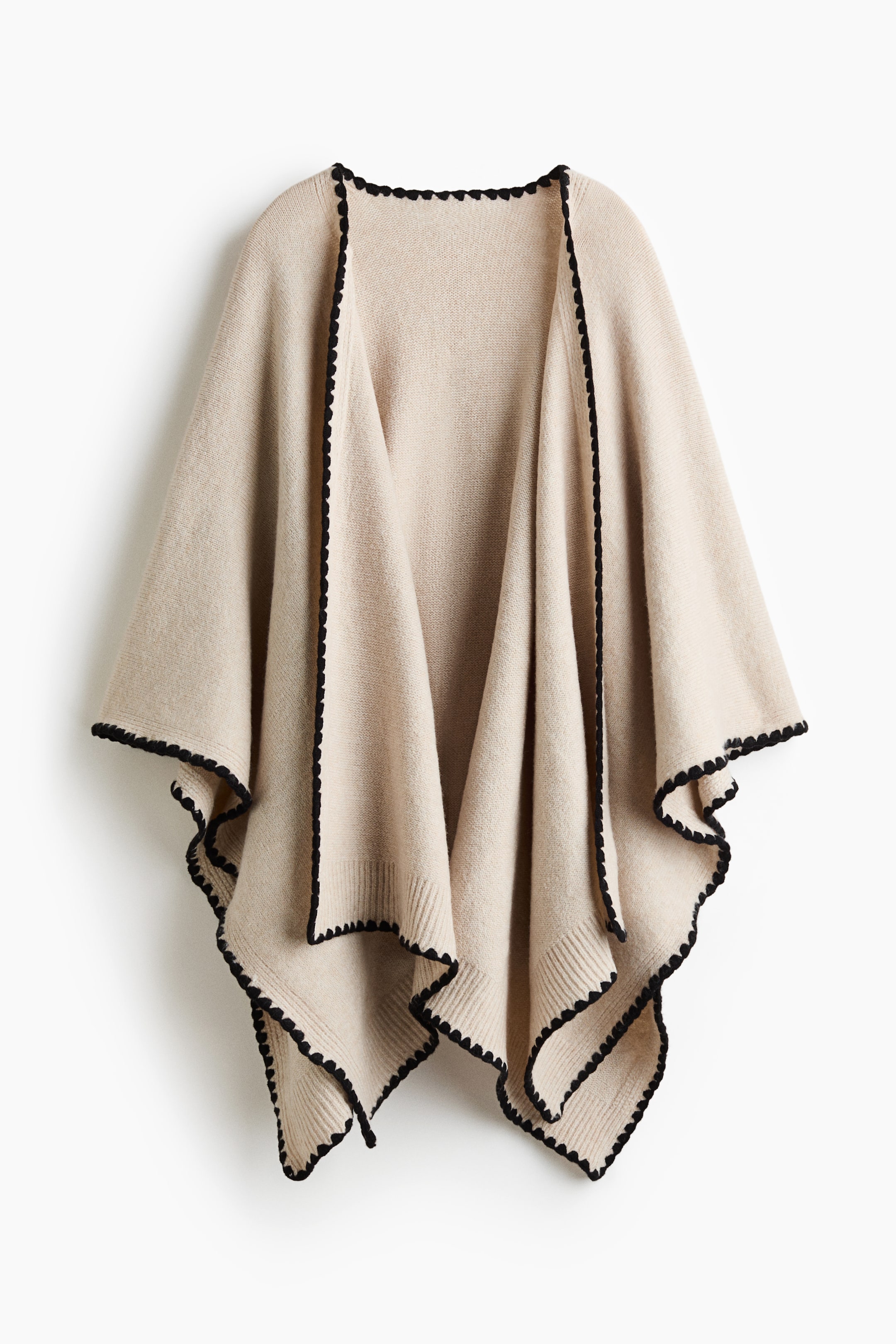 View larger image: Knitted cape - Light beige - Ladies | H&M 1