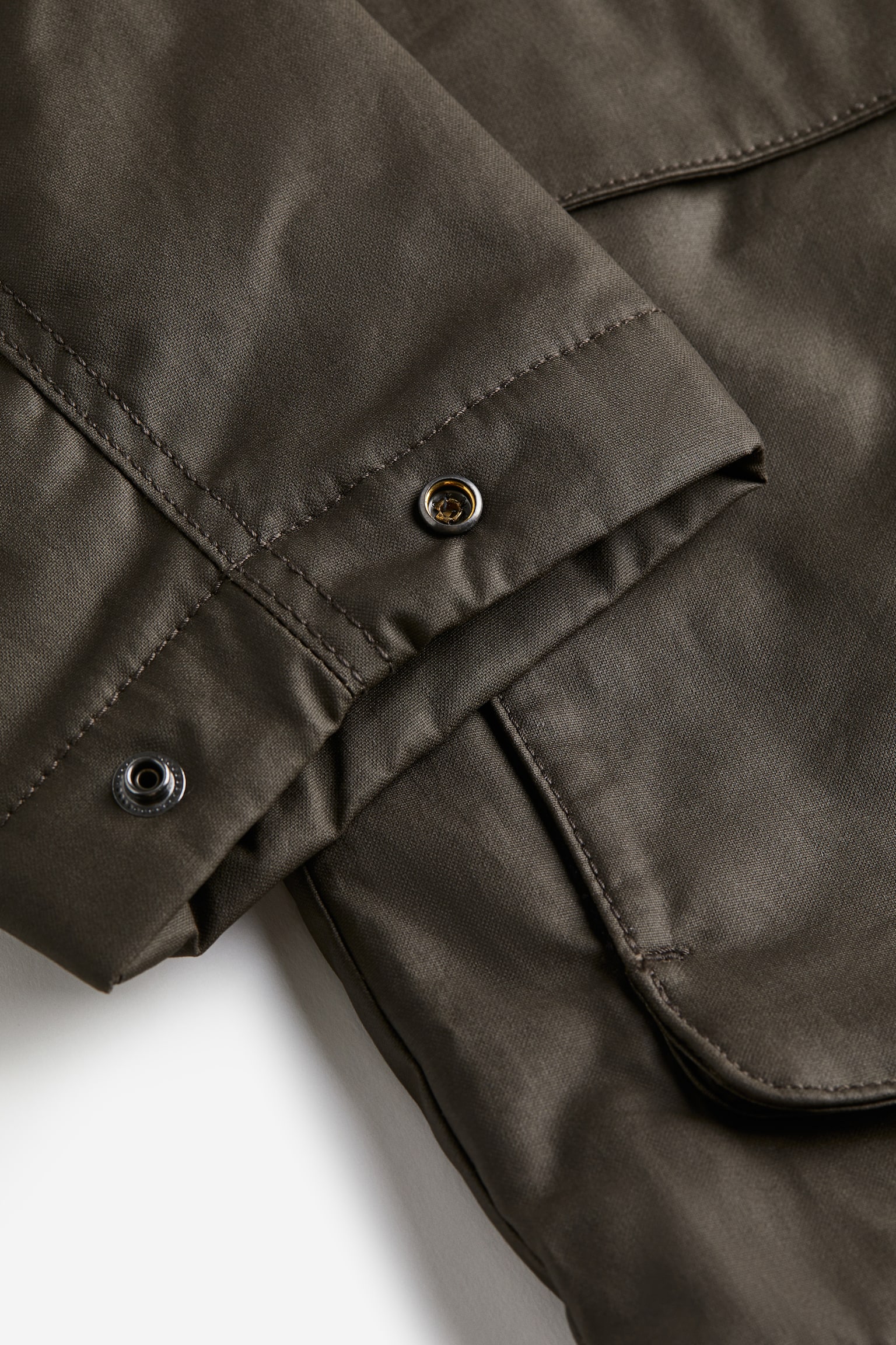 Loose Fit Water-repellent canvas jacket - Dark khaki green - 2