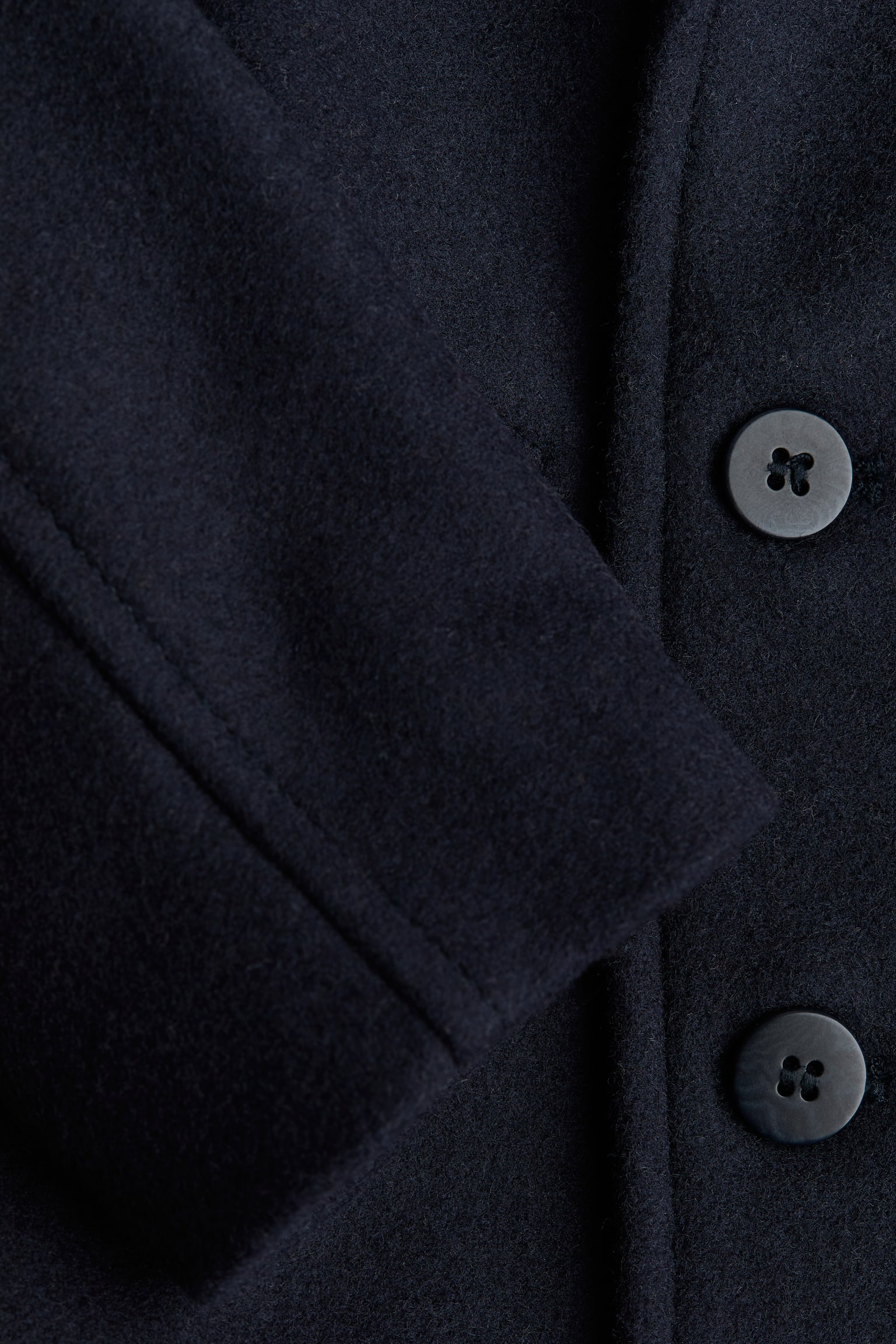 Wool-blend pea coat - Navy blue - 4