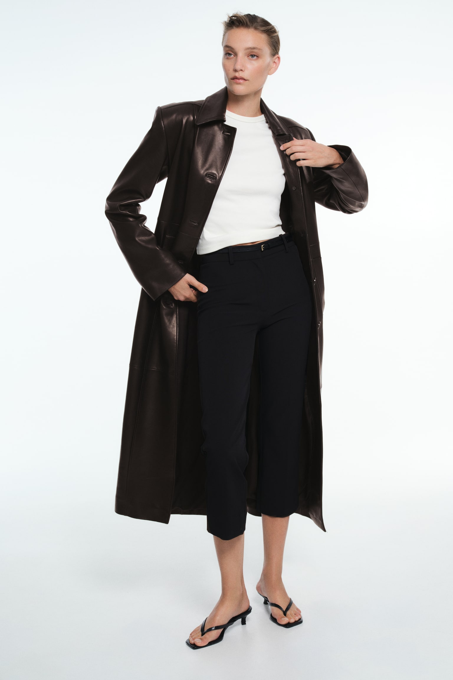 Женские брюки H&M Creased Capri, цвет: Чёрный — фото 4