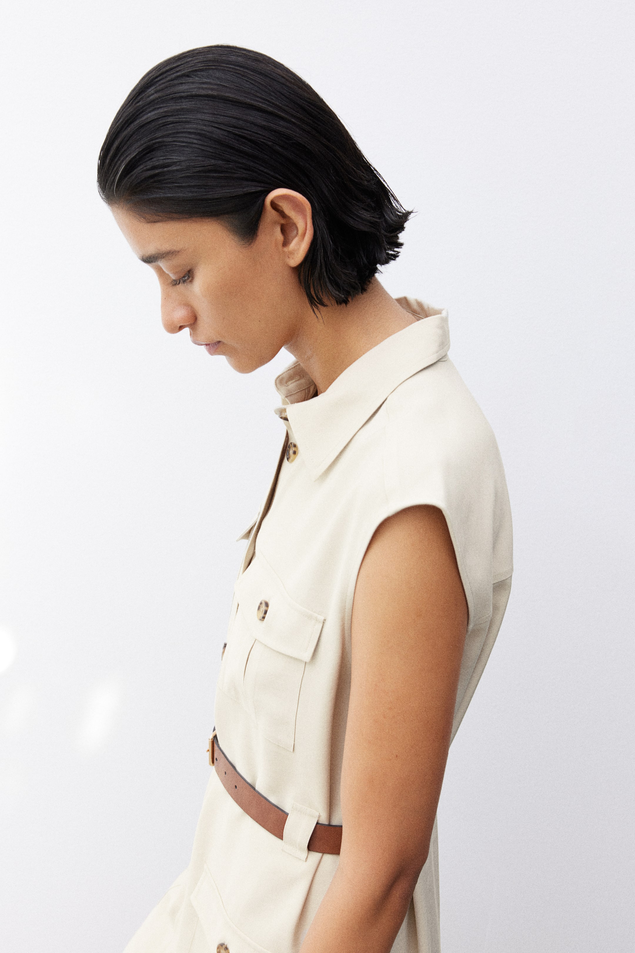 Belted Cargo Dress - Light beige - Ladies | H&M US