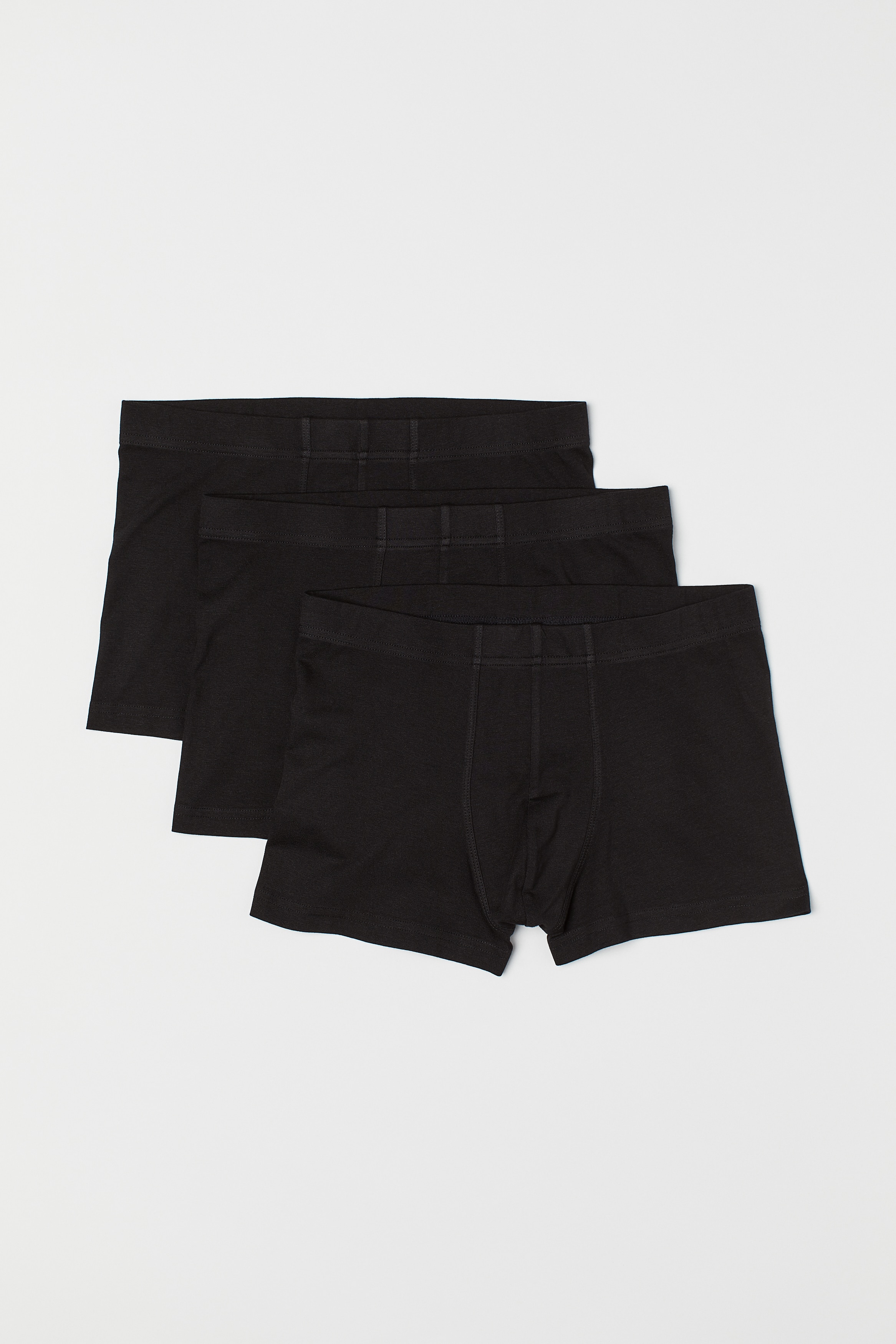 3-pack short cotton trunks - Màu đen