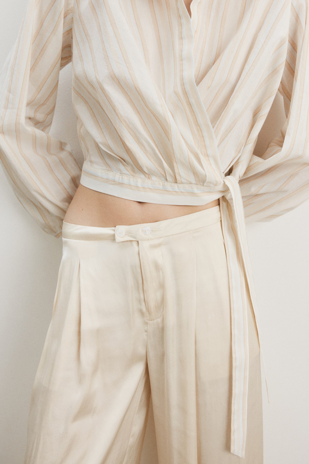 Cotton Wrap Shirt - image 3