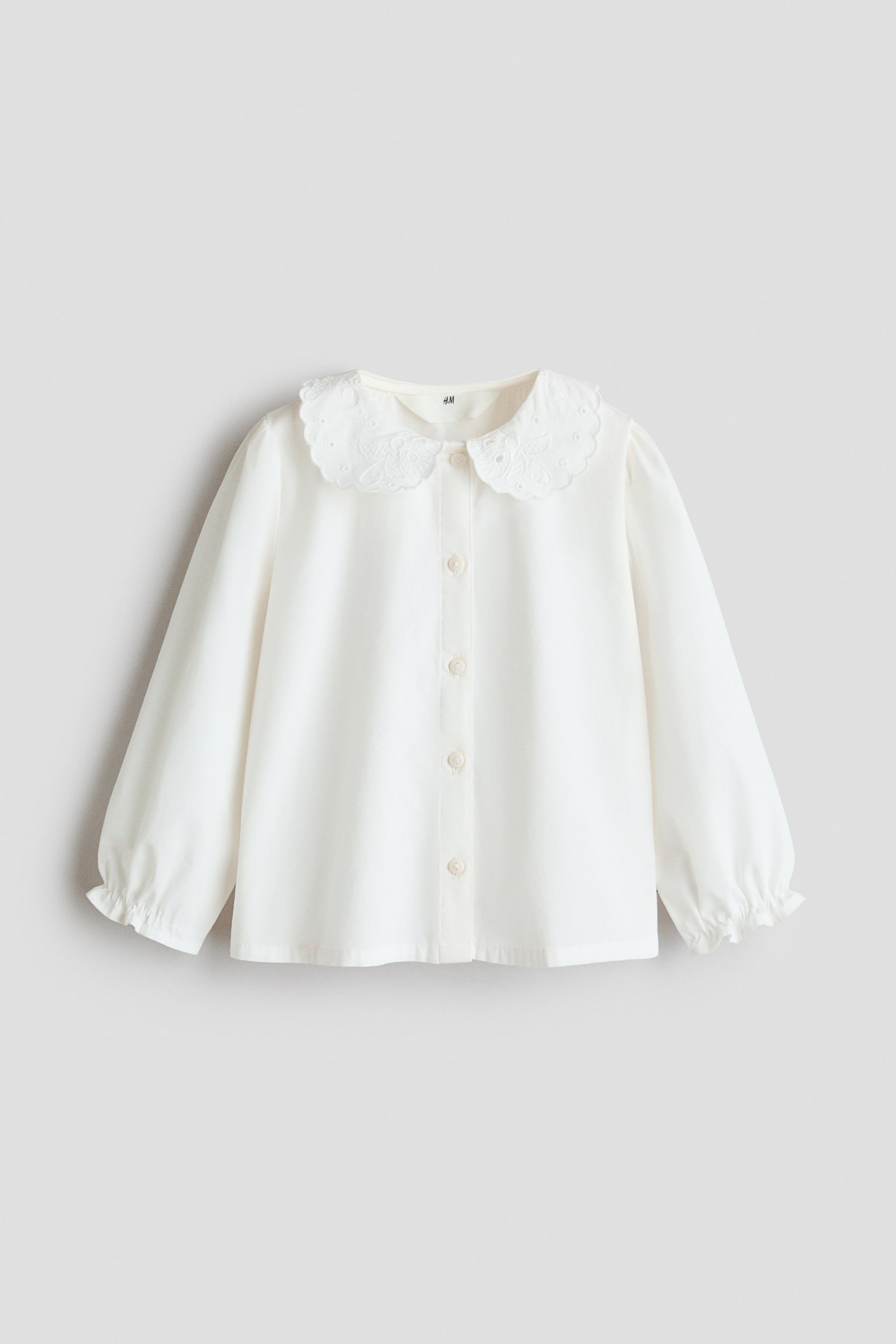 Collared cotton blouse - White