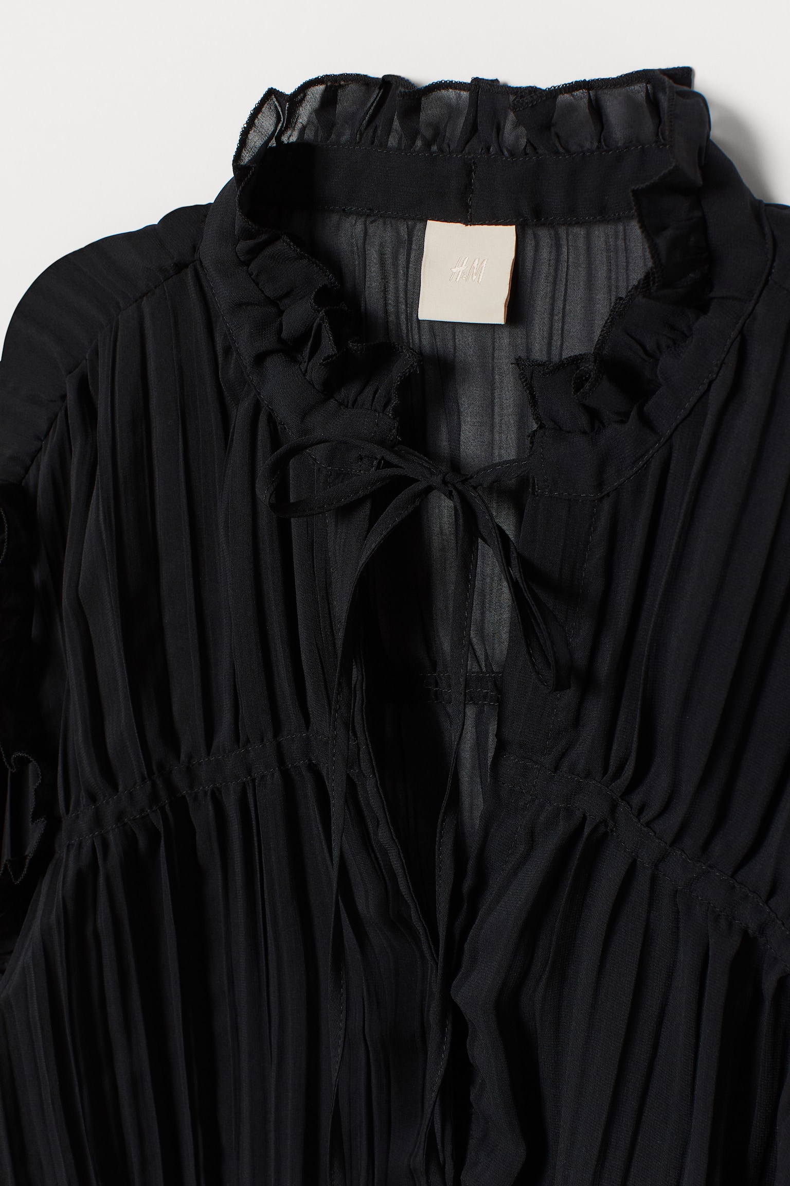Frilled blouse - Black - 2