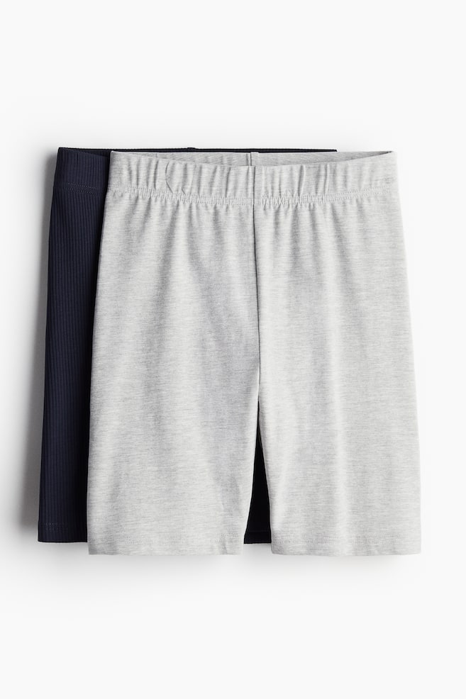 2er-Pack Radlershorts - Hellgraumeliert/Marineblau - 1