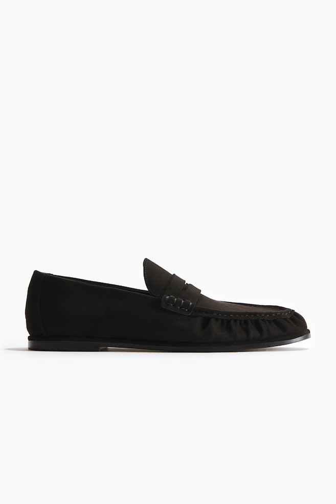 Penny Loafers - Black/Beige - 1