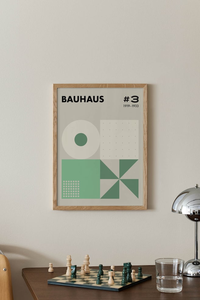 Bauhaus Geometry Green Poster - Grön/beige - 2