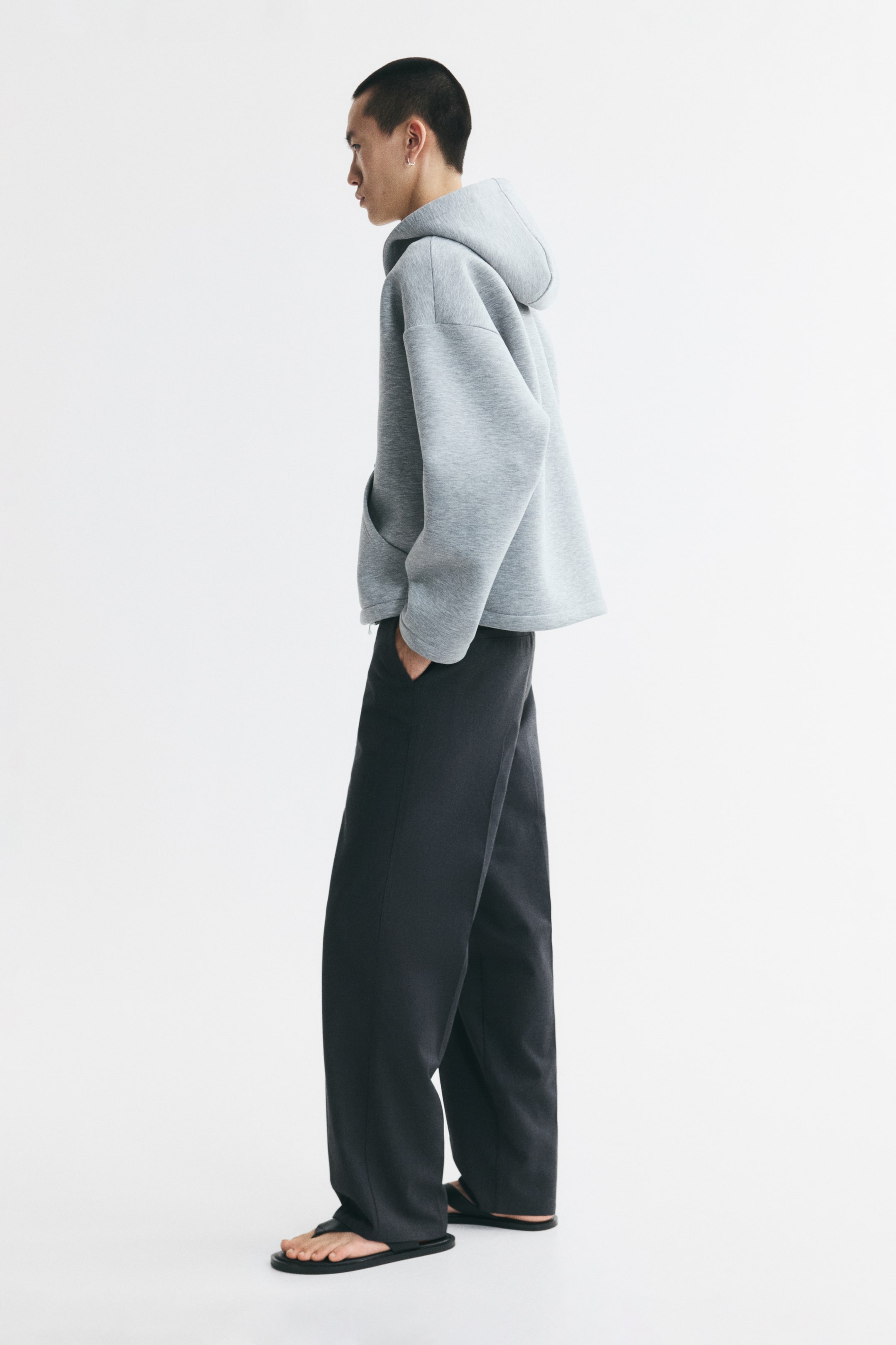 Pantalon sur mesure décontracté à jambes larges