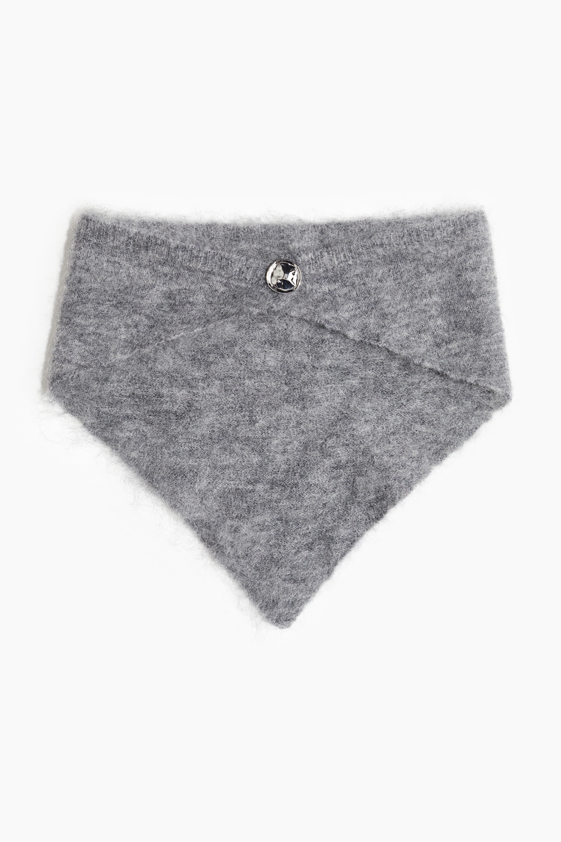 H & M - モヘアブレンドトライアングルスカーフ - グレー H & M - モヘアブレンドトライアングルスカーフ - グレー