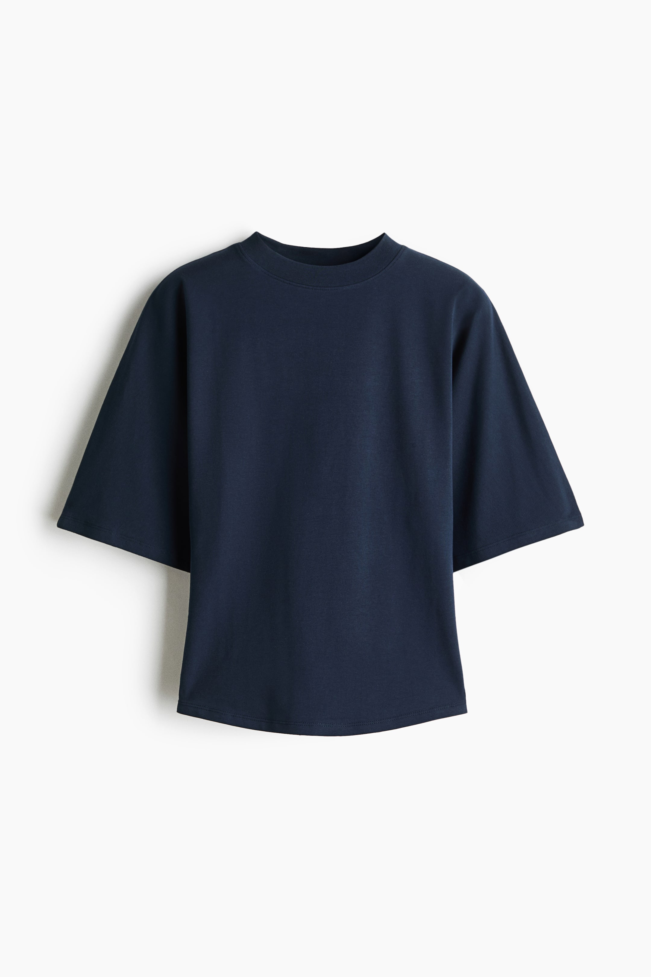View larger image: Lace-up cotton top - Navy blue - Ladies | H&M 1