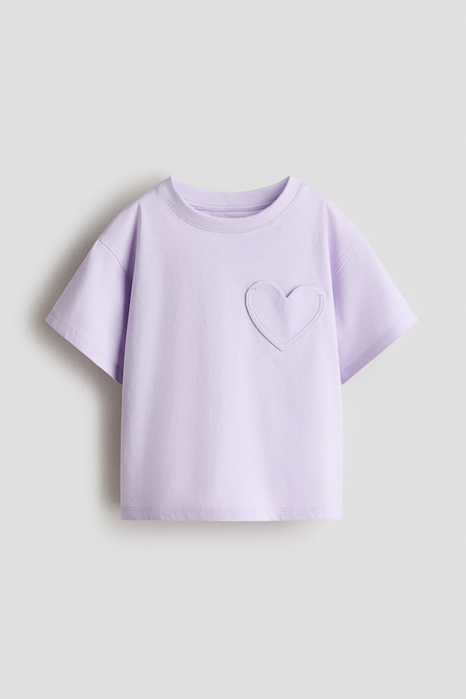 T-Shirt mit Taschendetail - Helllila/Hellrosa - 1