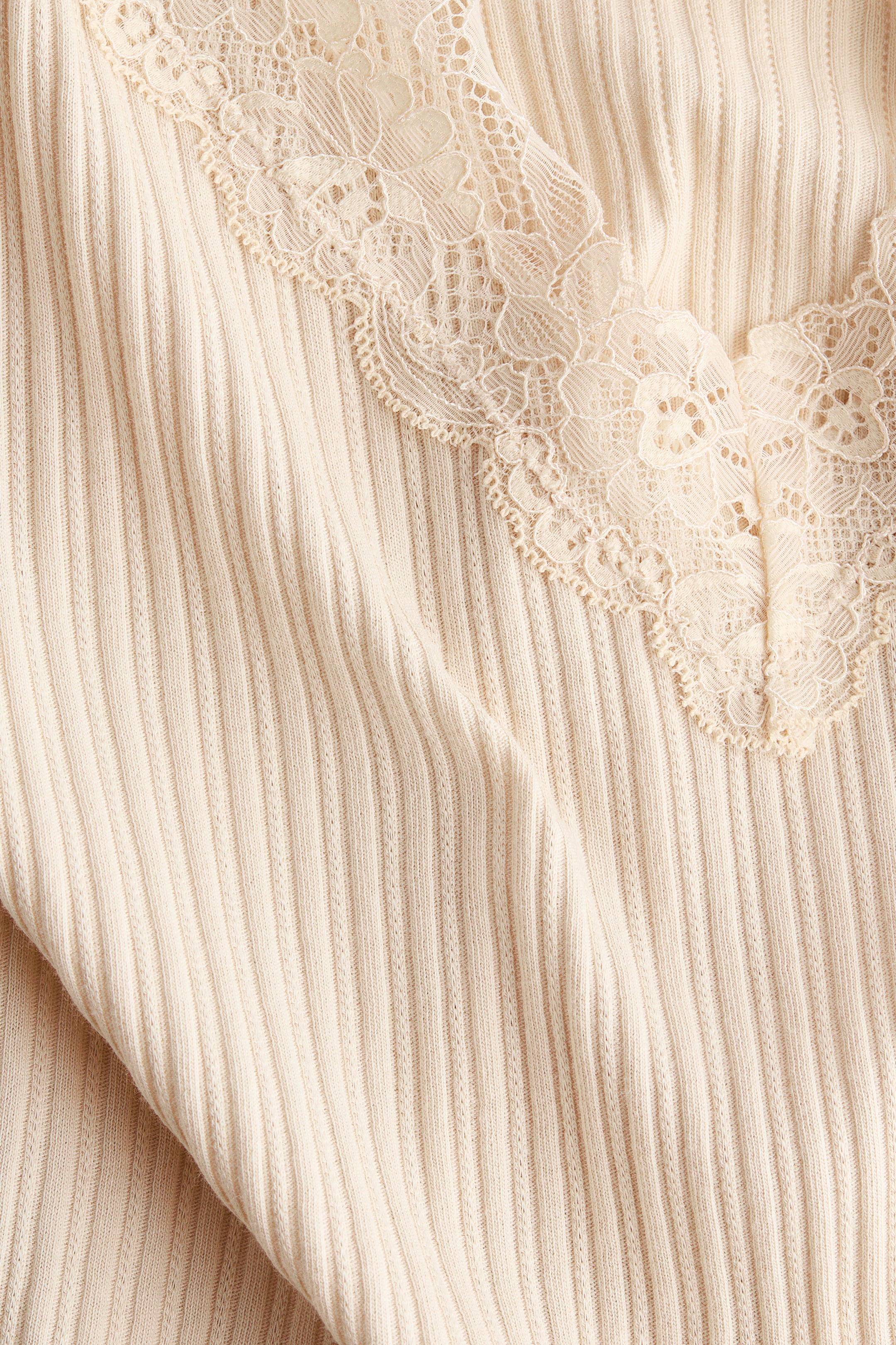 Haut en tricot pointelle avec dentelle