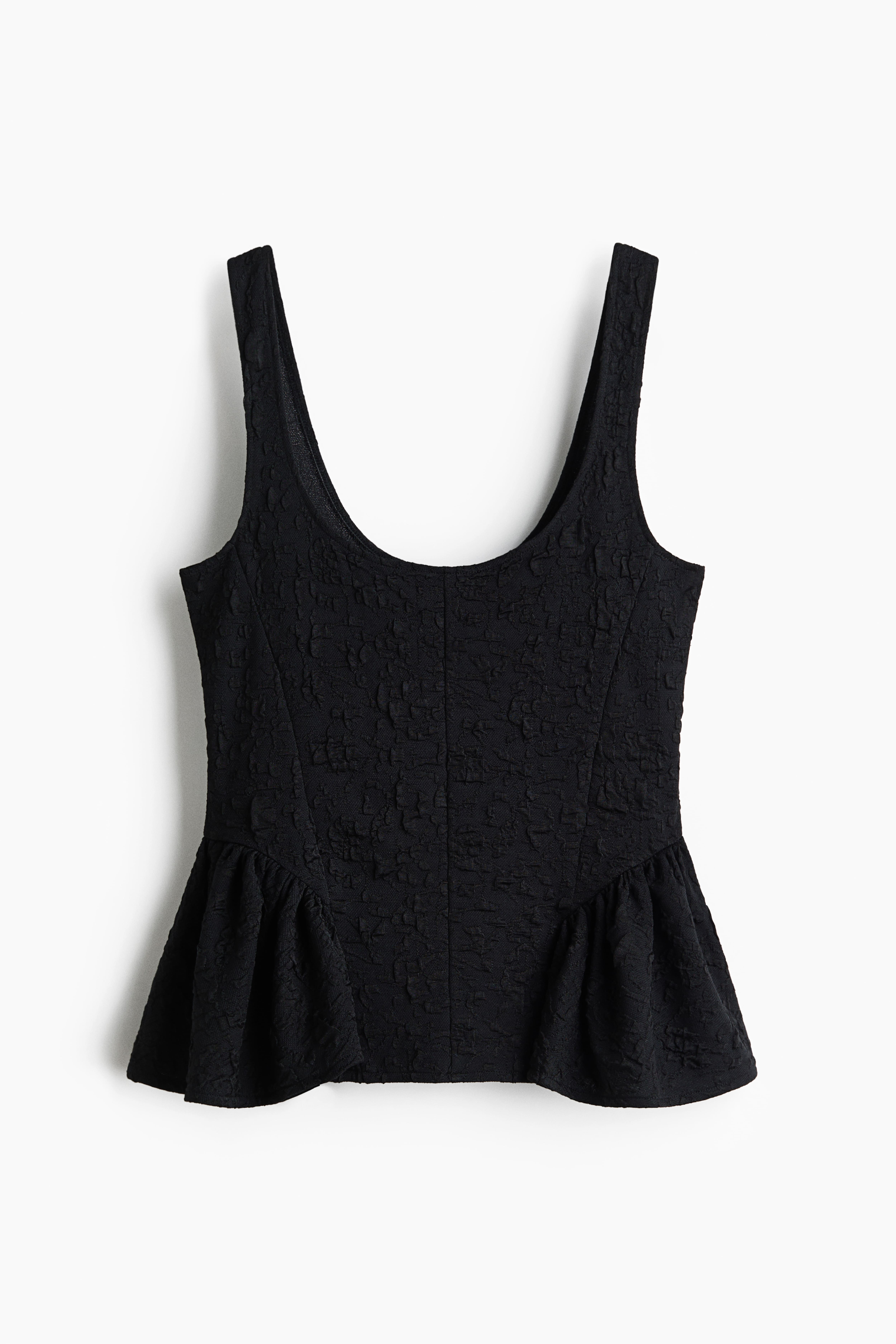 Textured Peplum Top