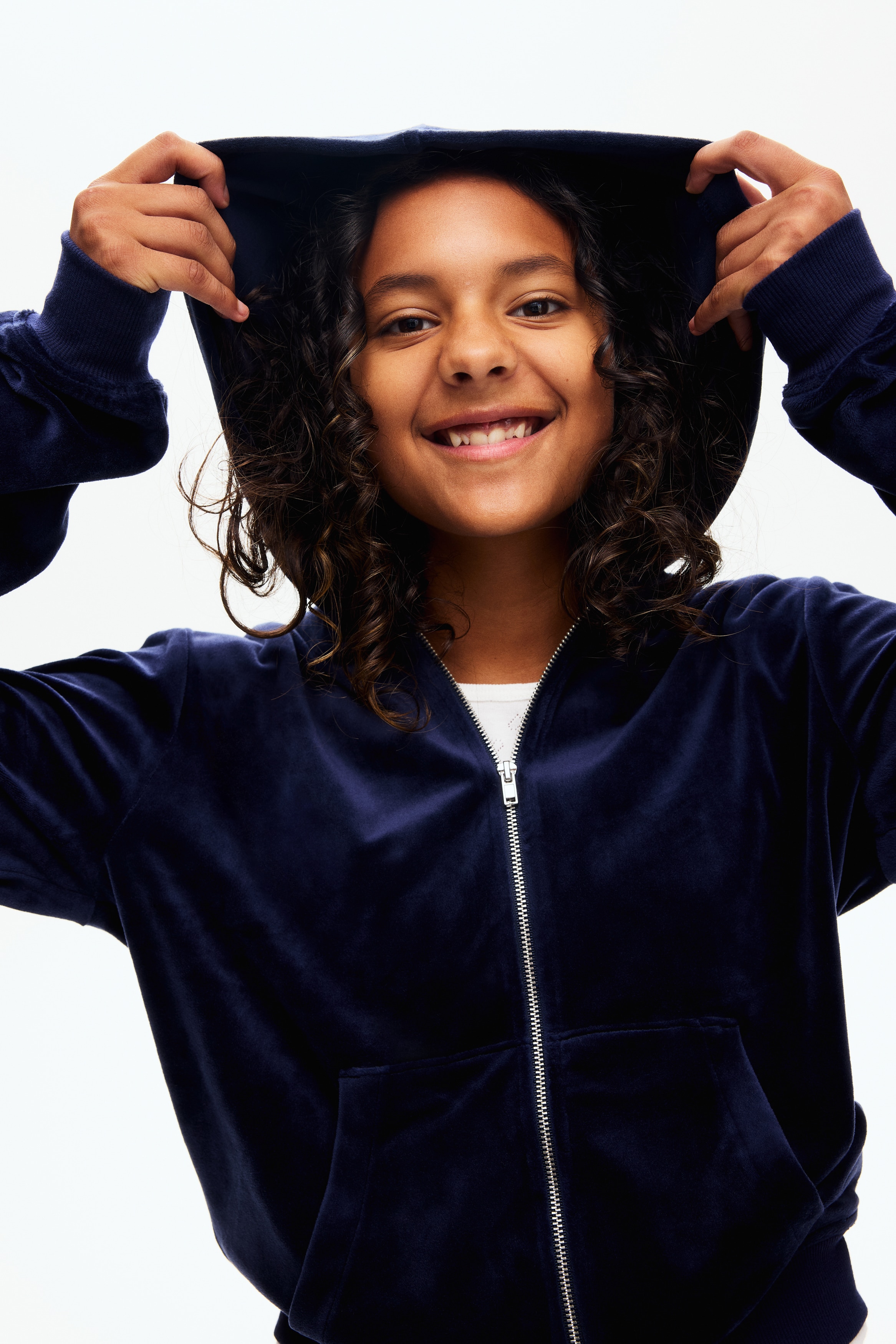 White Velour zip-through hoodie for kids | H&M GB
