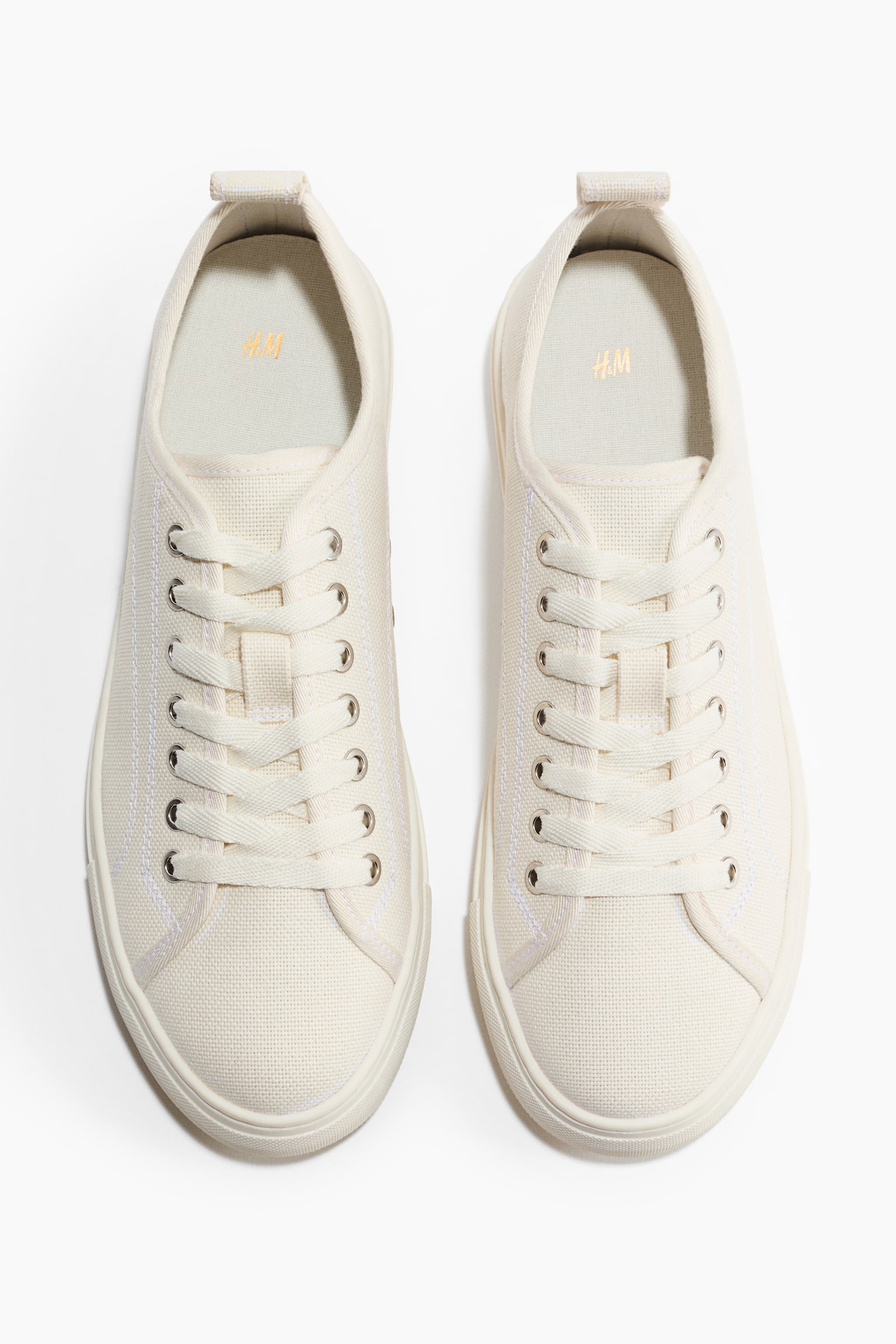 Canvas trainers - White/Beige/Dusty blue - 2