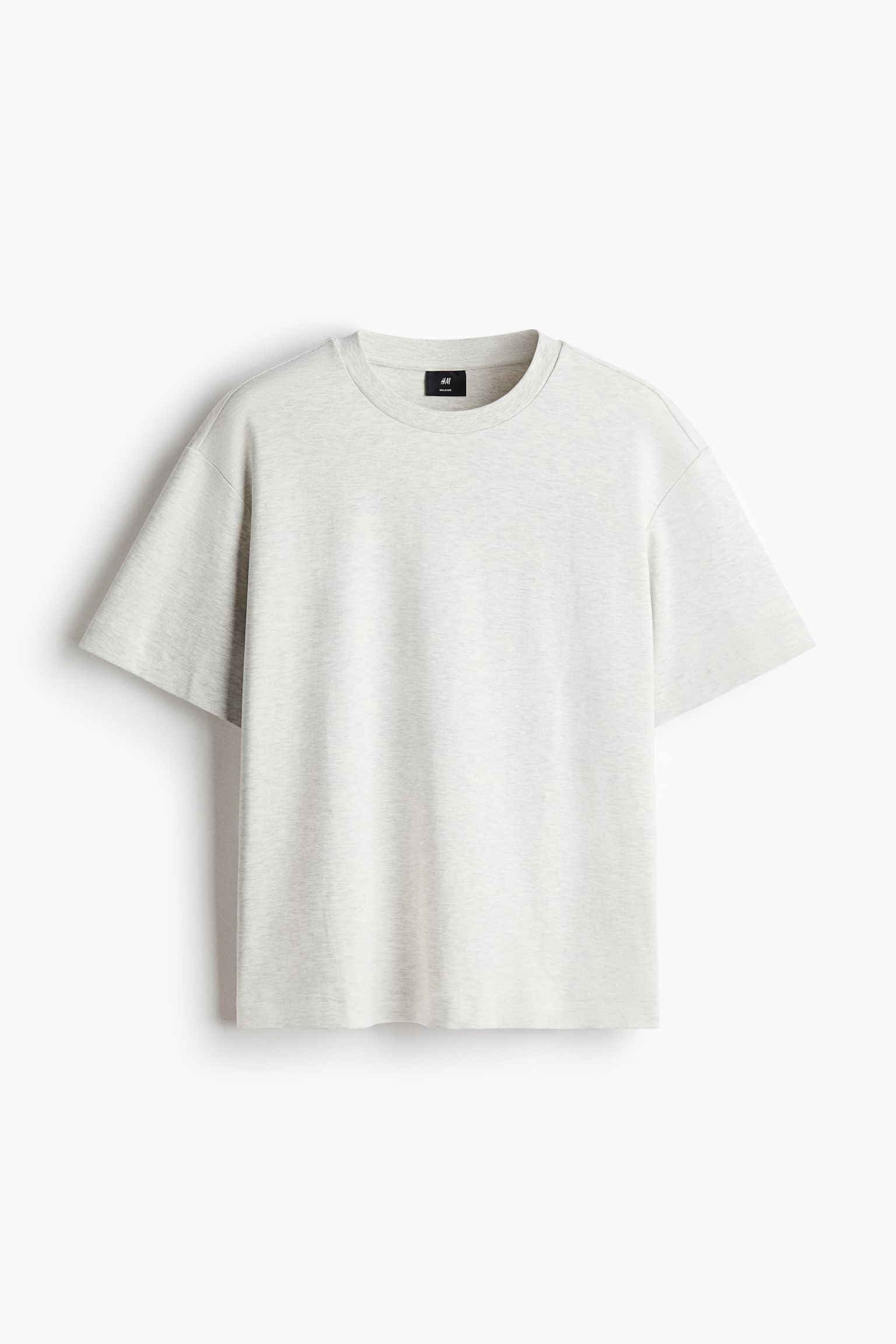 Loose Fit Interlock T-shirt - Light grey marl/Cream/Black/Coral pink/Cream - 1