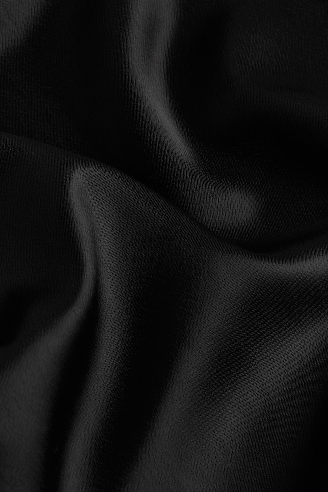 Spódnica z krepowanej satyny - Czarny/Biały - 6