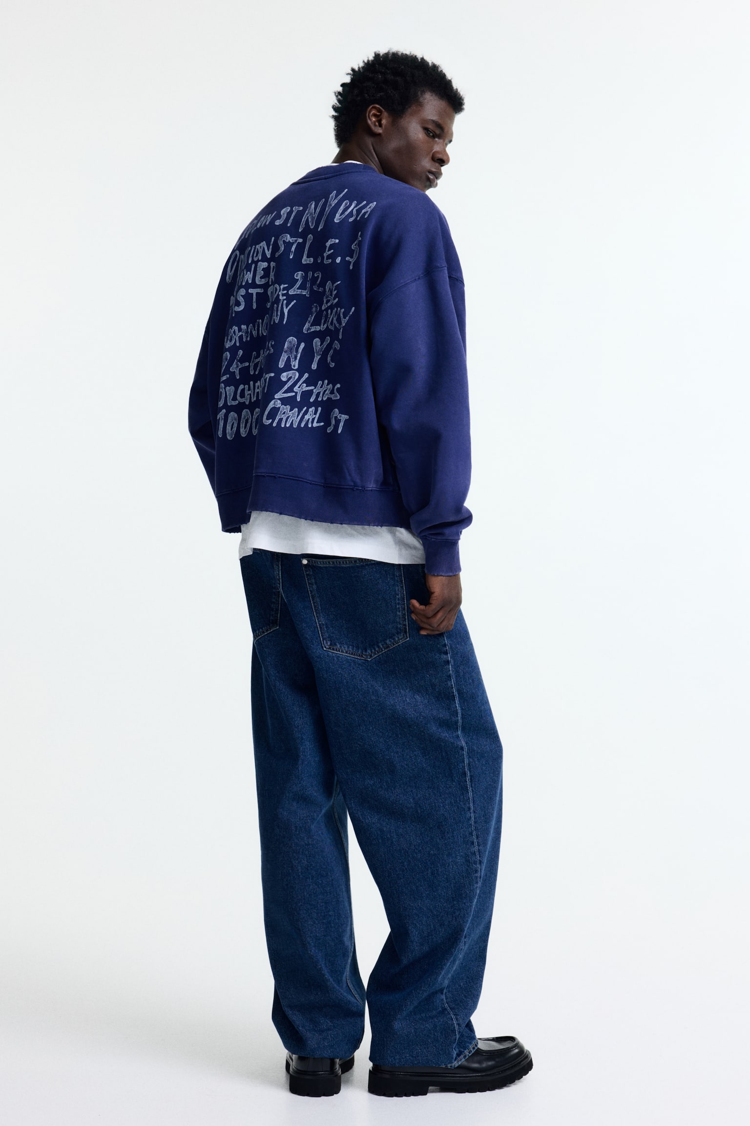 Oversized Fit Printed sweatshirt - Dark blue/Orchard St/Dark grey/Ludlow St - 7