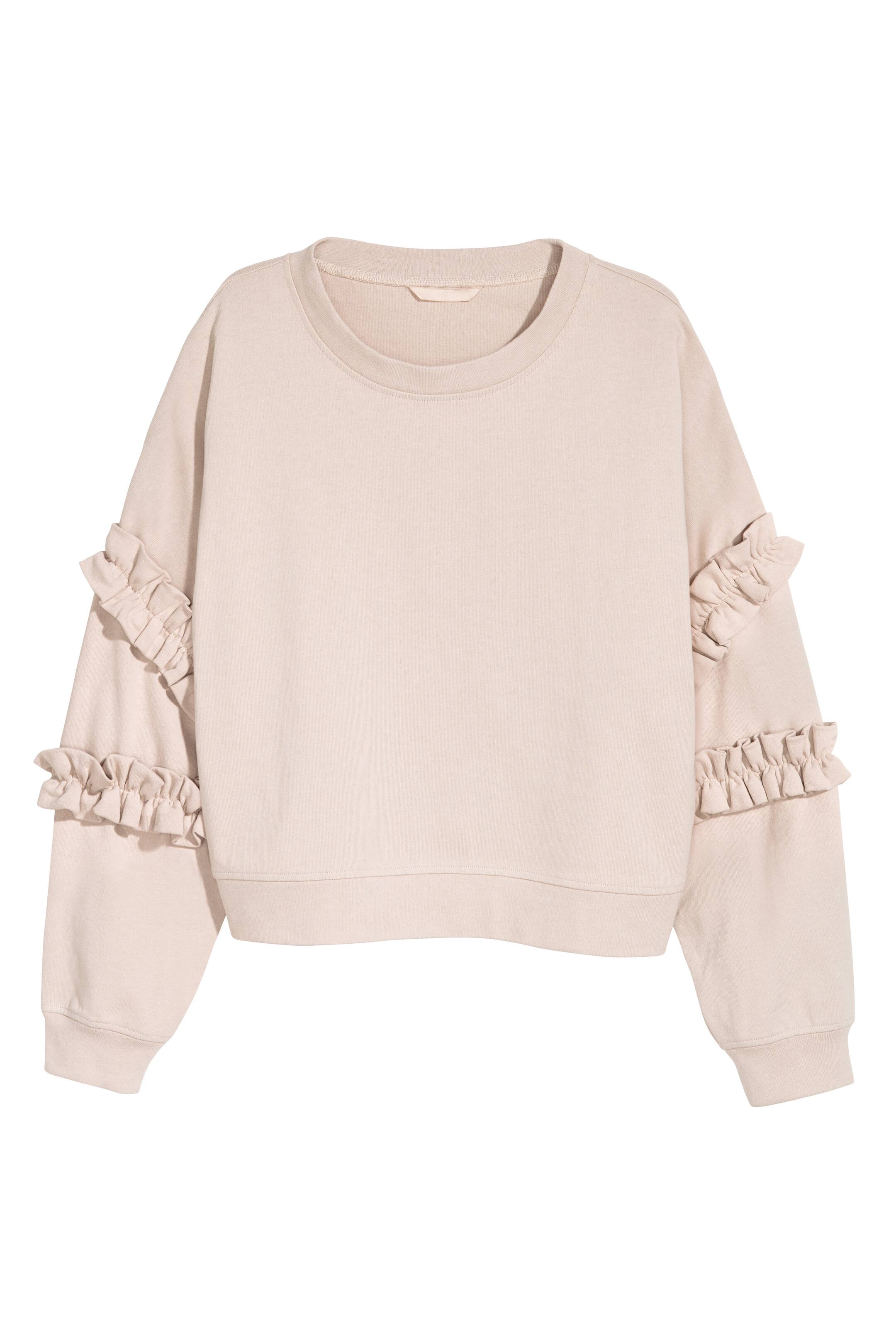 View larger image: Sweatshirt with frills - Light beige - Ladies | H&M GB 1