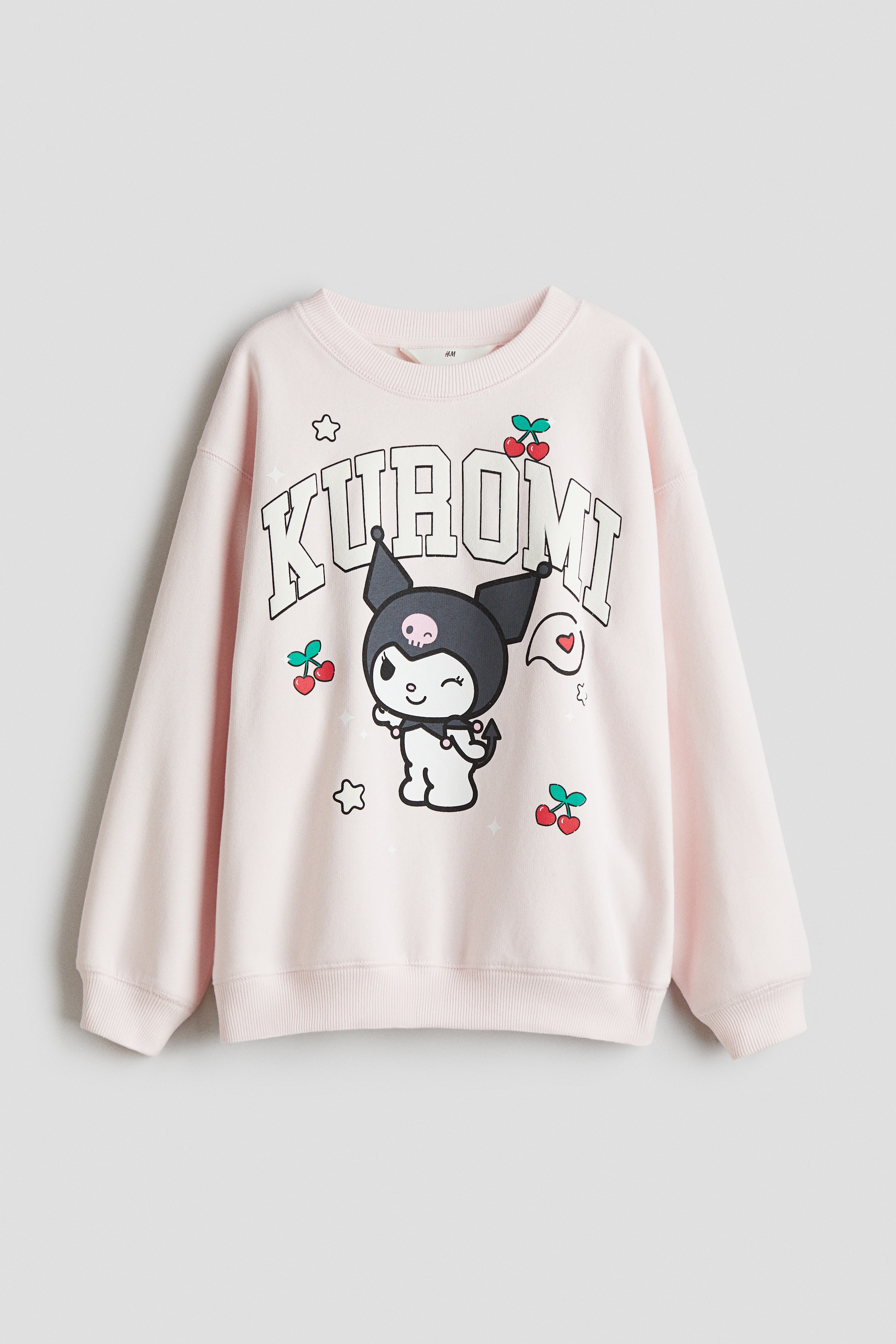 Oversized Sweatshirt with Printed Motif - Light gray/Kuromi