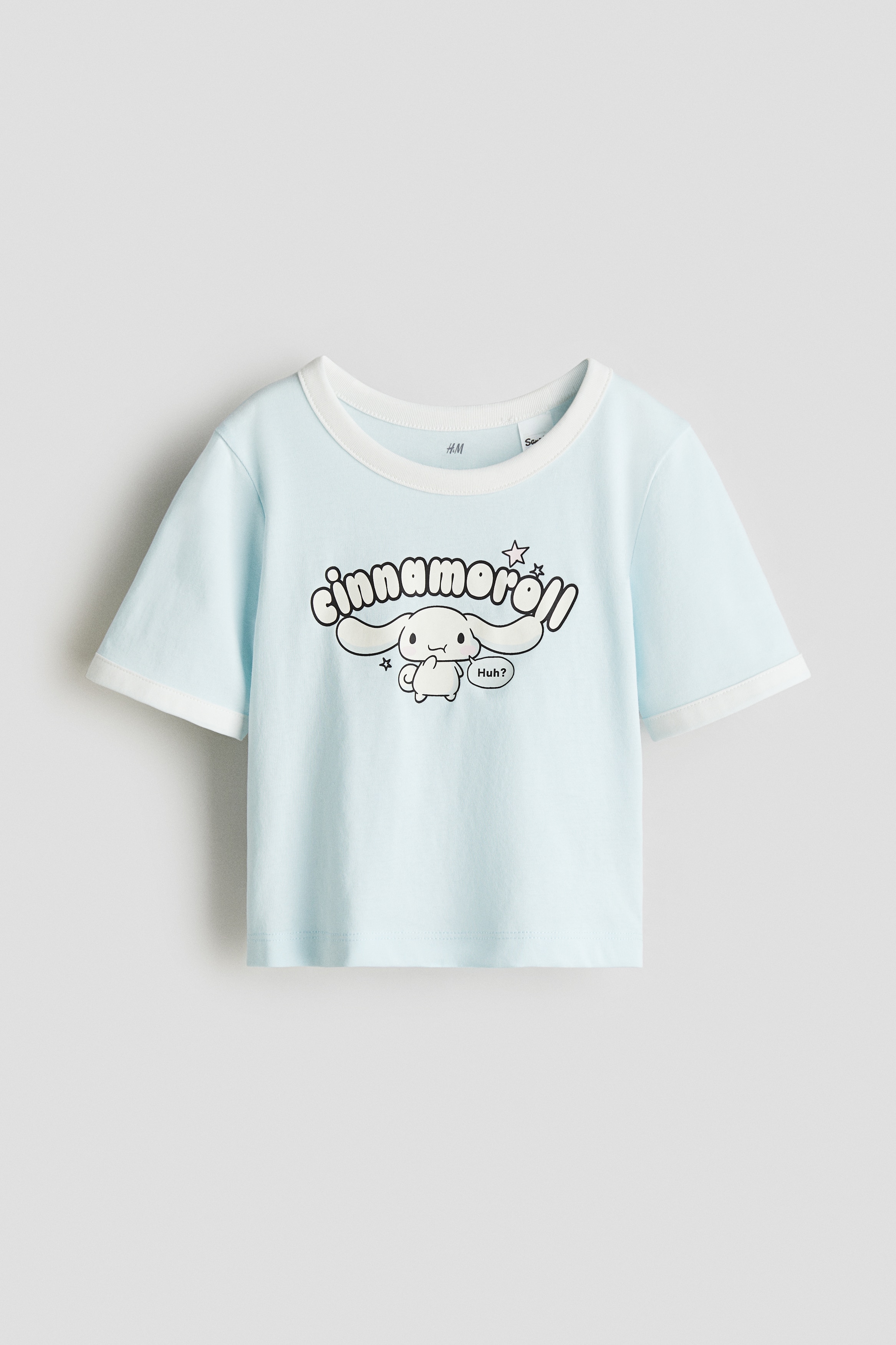 Print-motif cotton top - Light blue/Cinnamoroll/Black/Kuromi